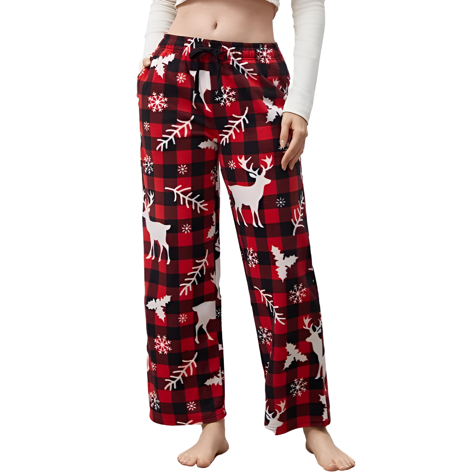Fleece Pajama Pants With Pockets For Women