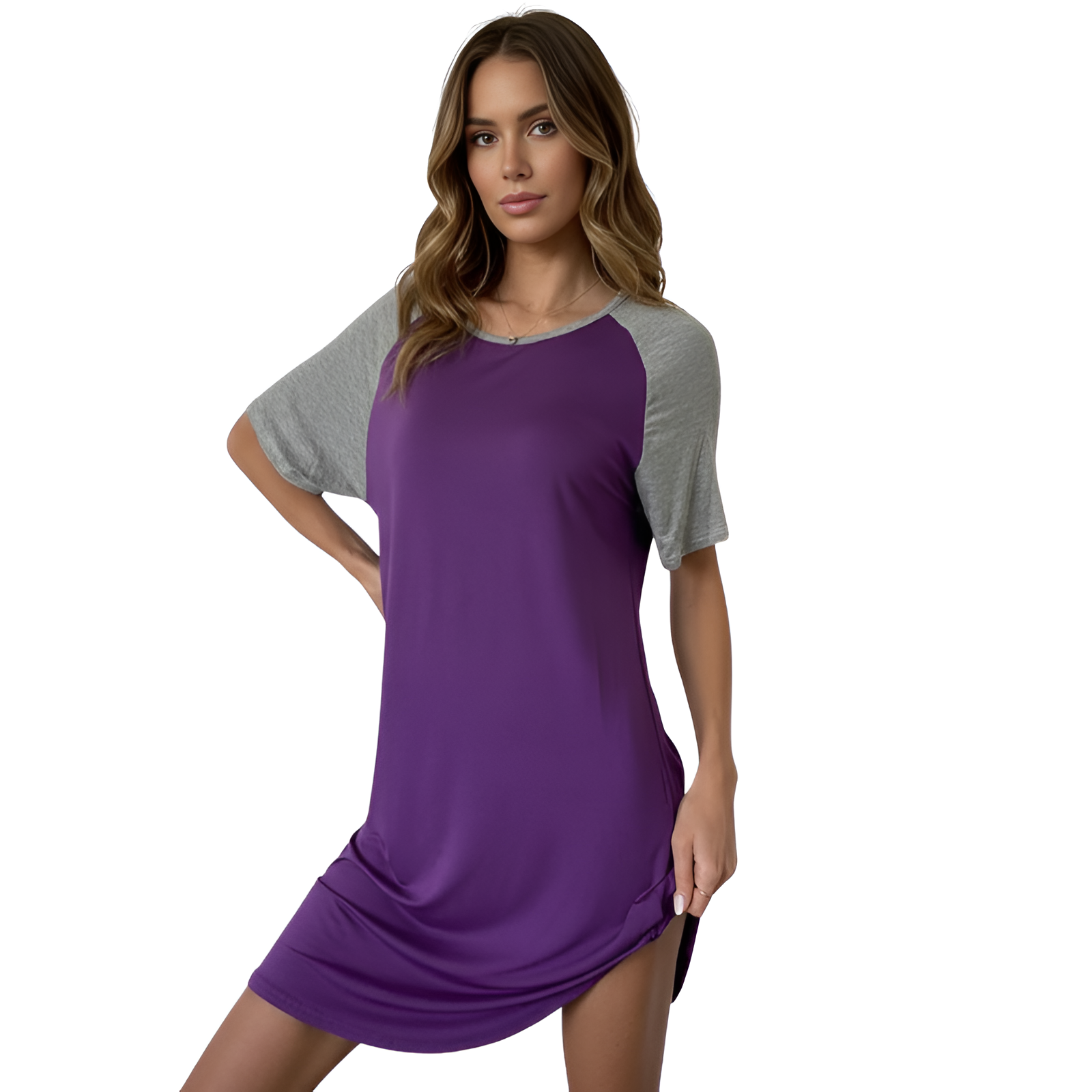 Pullover Nightgown For Women With Short Sleeves