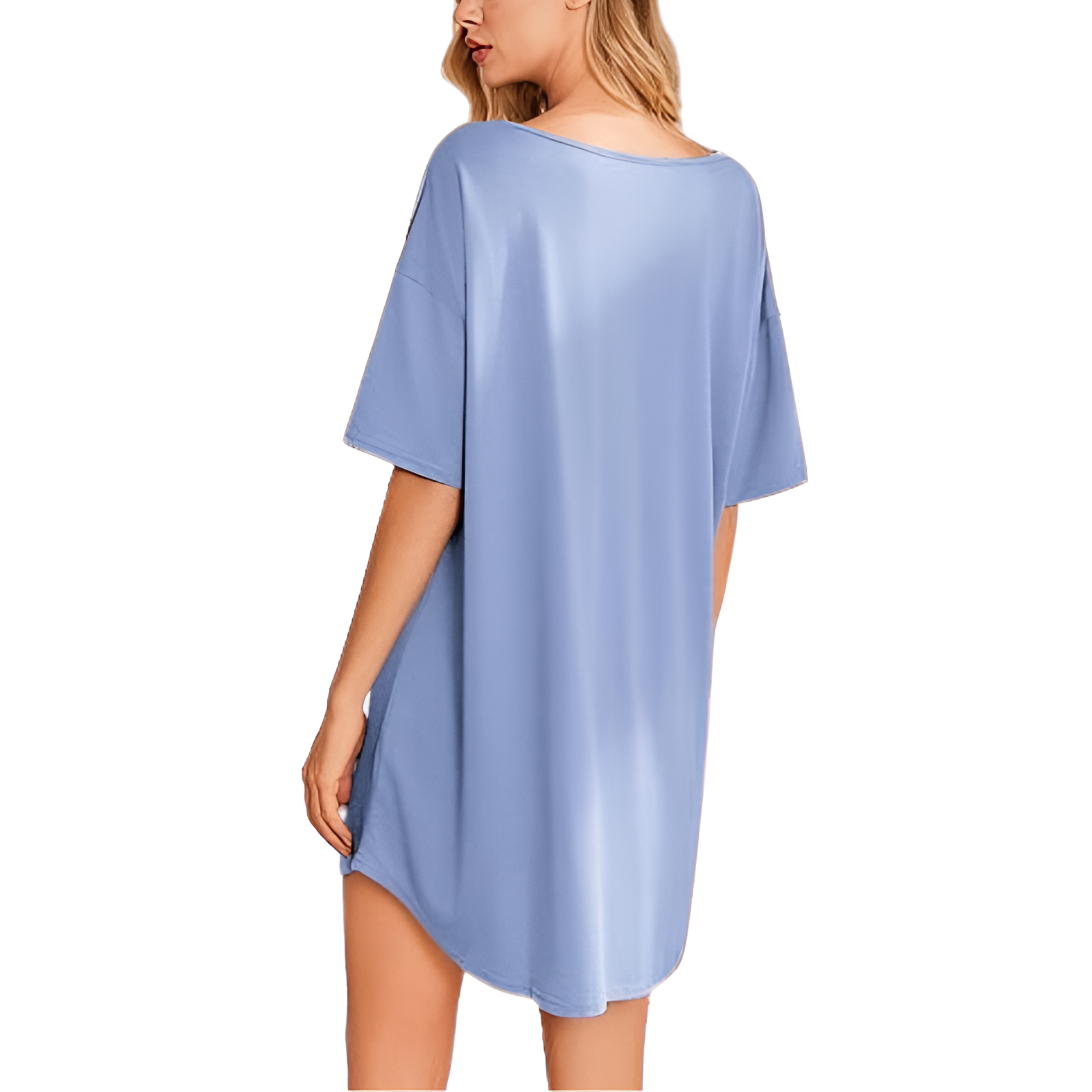 Nightgowns For Women With Short Sleeves And Pocket