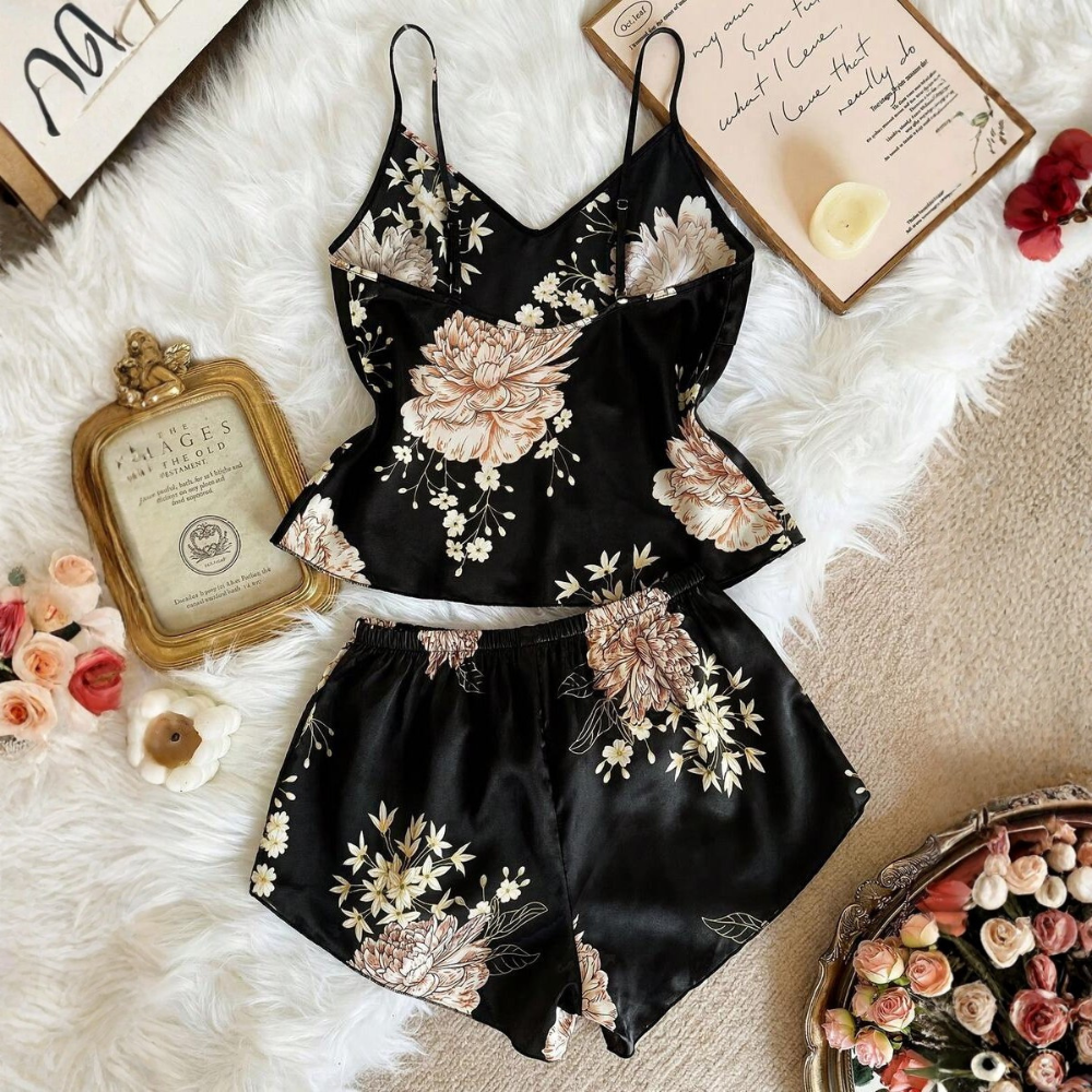 2 Pieces Printed Camisole & Shorts Set For Women