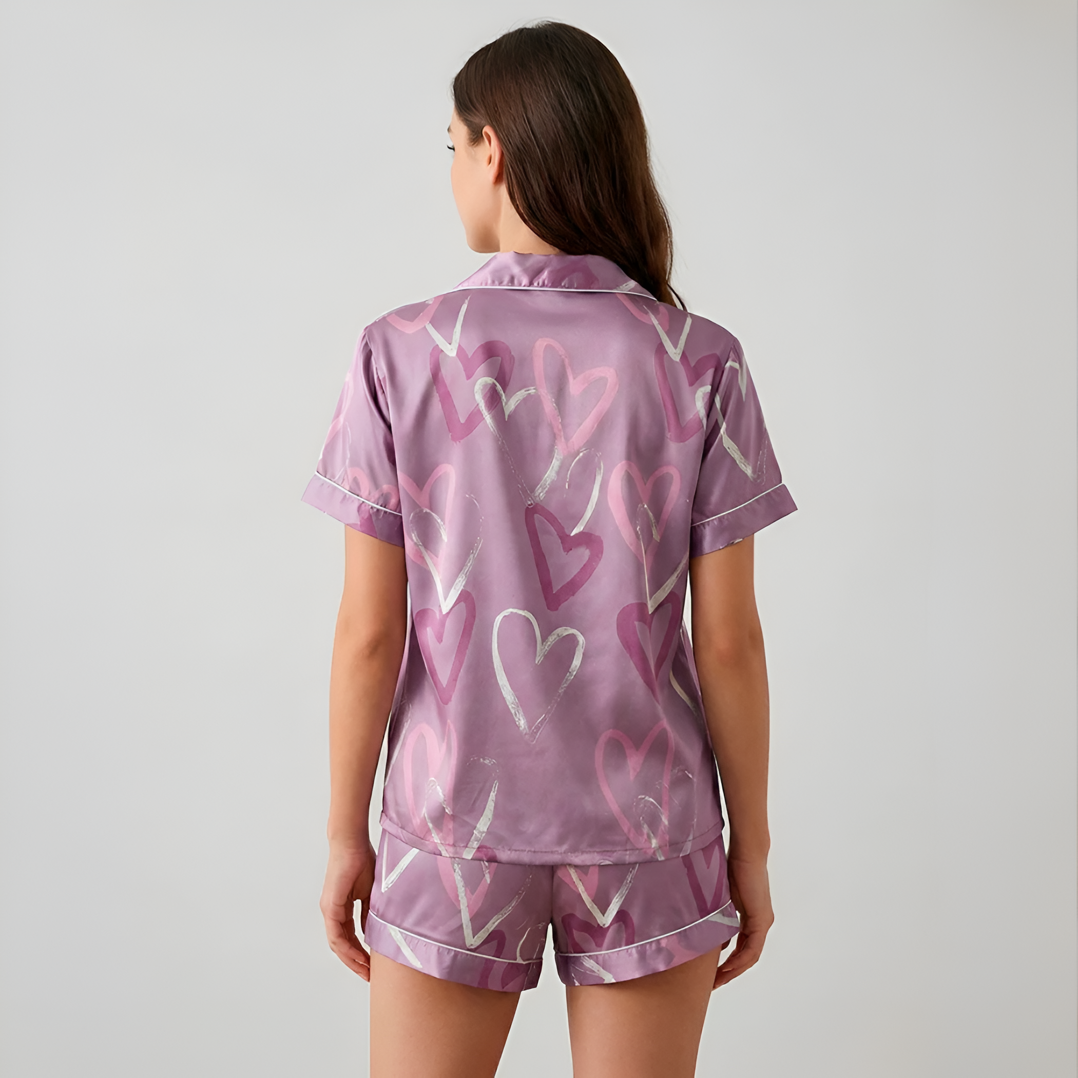 Women Button Front Matching Pajama Set