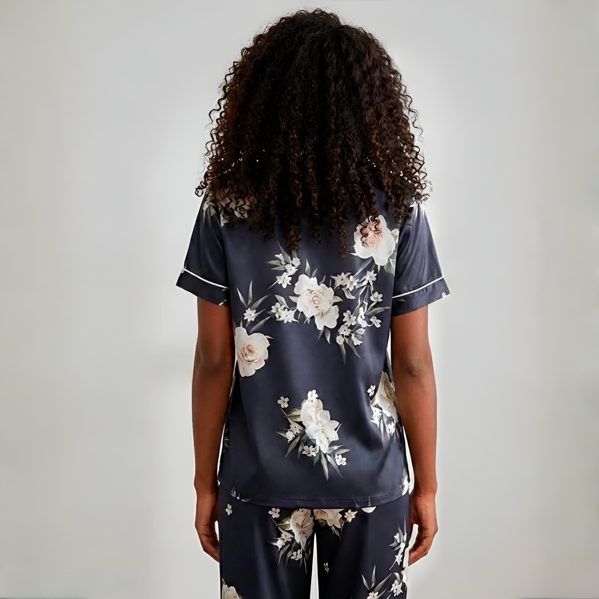 Floral Silk Touch Matching Pajama Set for Women