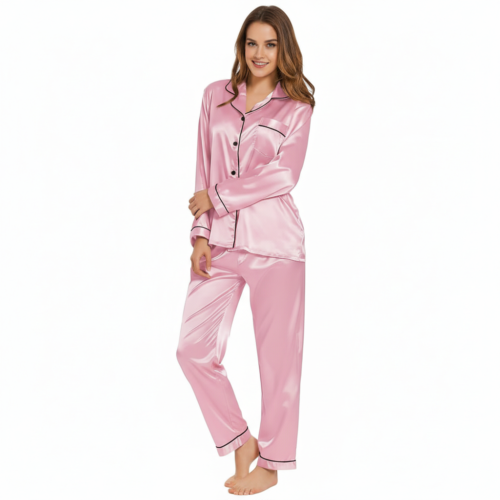 Classic Long Sleeve Pajama Set For Women