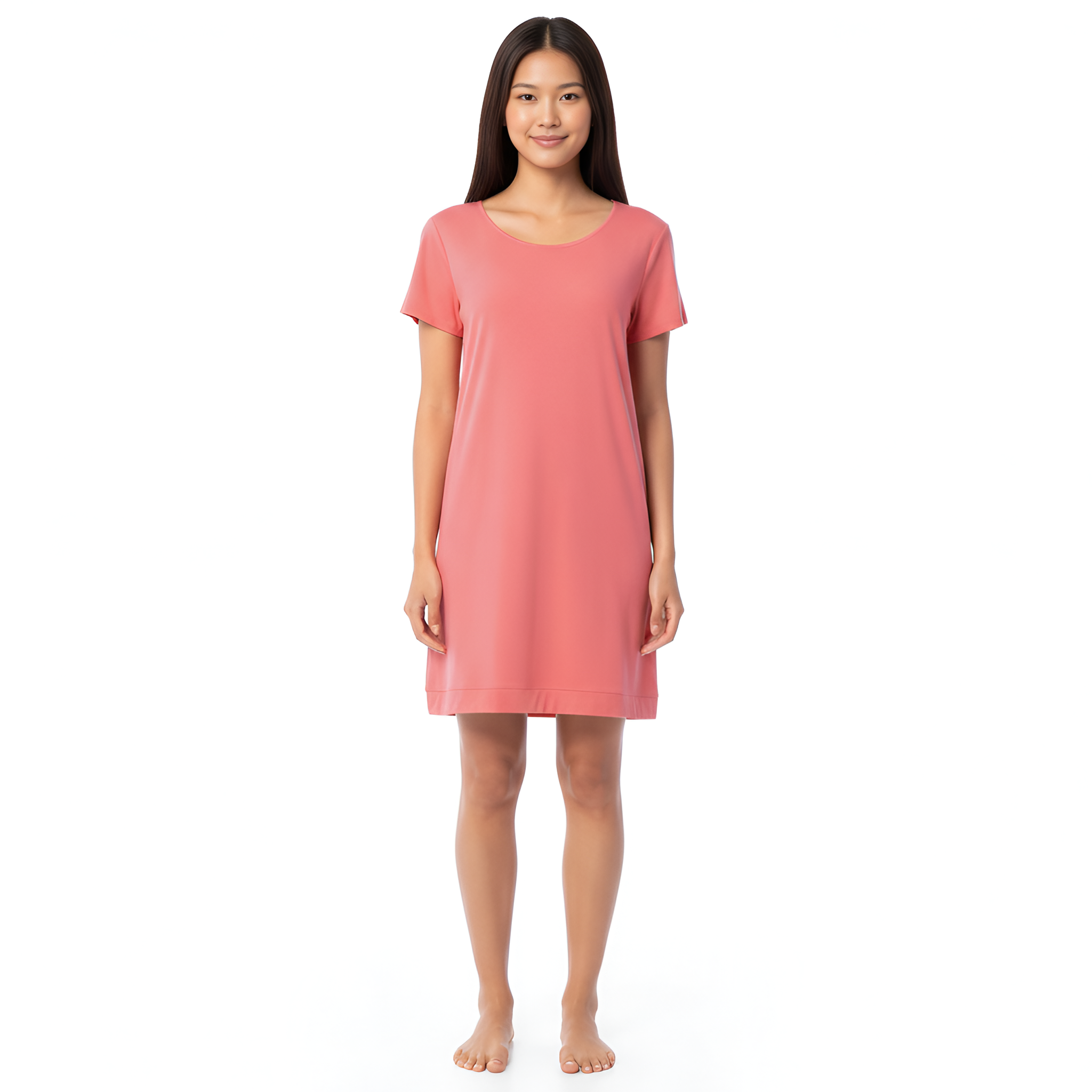 Lightweight Lounge Dress with Short Sleeves For Women