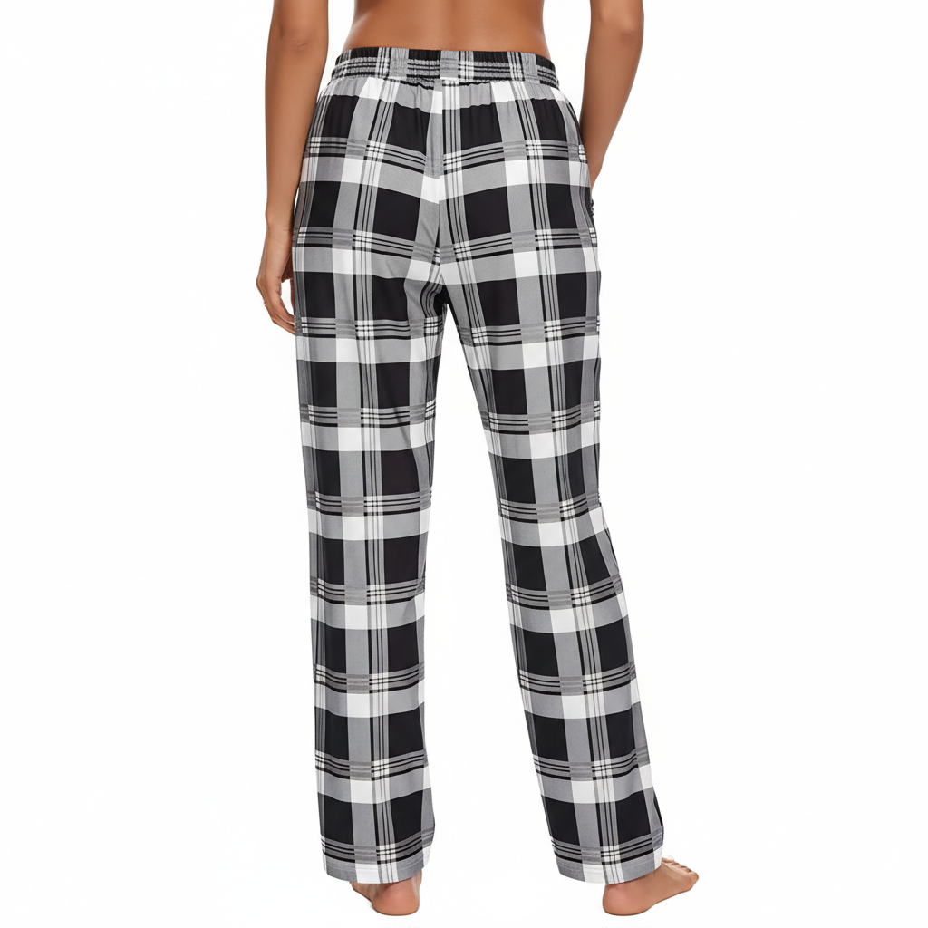 Plaid Sleep Pajama Pants With Pockets For Women