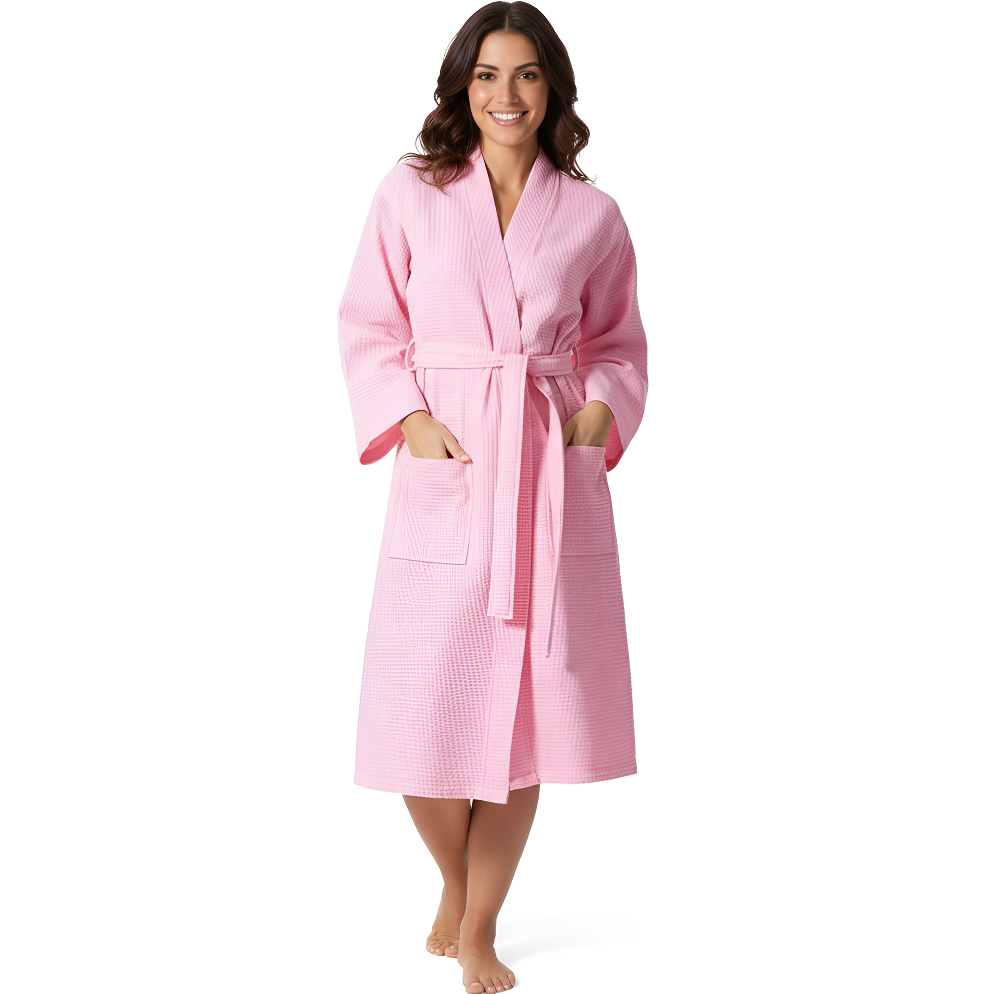 Waffle Knit Lightweight Kimono Spa Bath Robes For Women