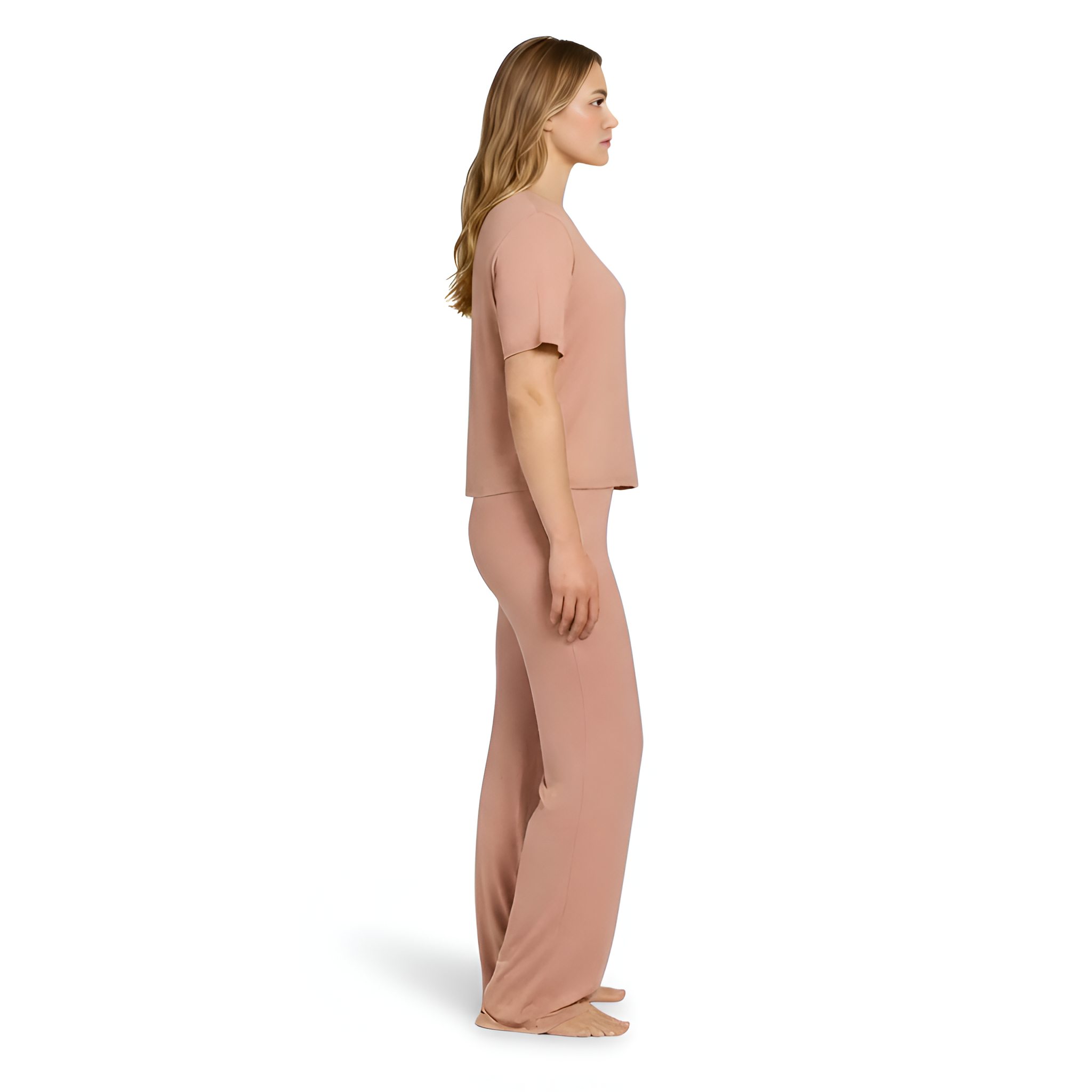 Soft Rayon Pajama Set With Drawstring Pants