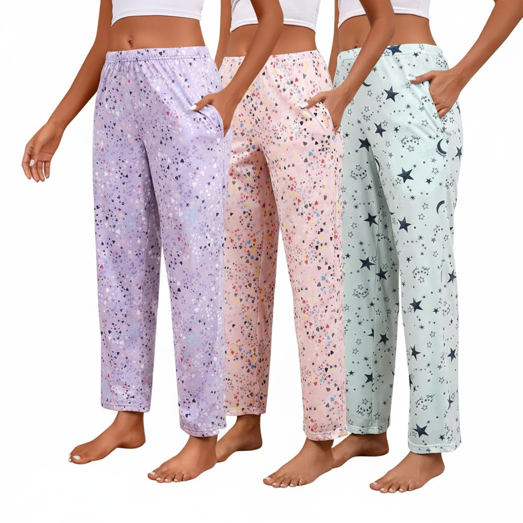 Pack Of Three Printed Pajama Pants