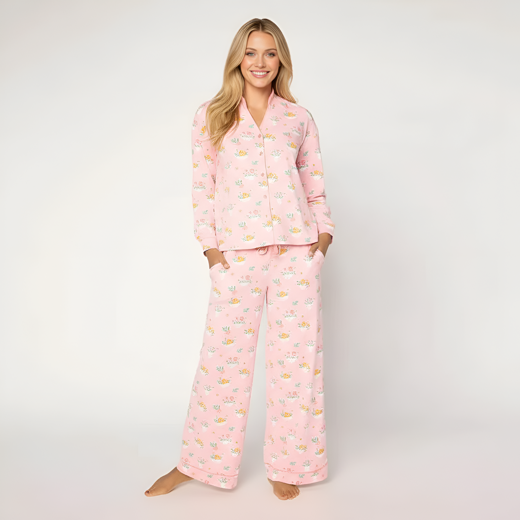 MUK LUKS Dream Cloud Notch Collar Winter Pajama Set