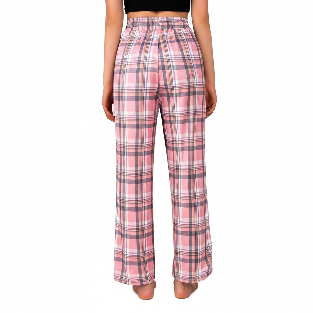 Plaid Pajama Pants For Lounge With Pockets For Women