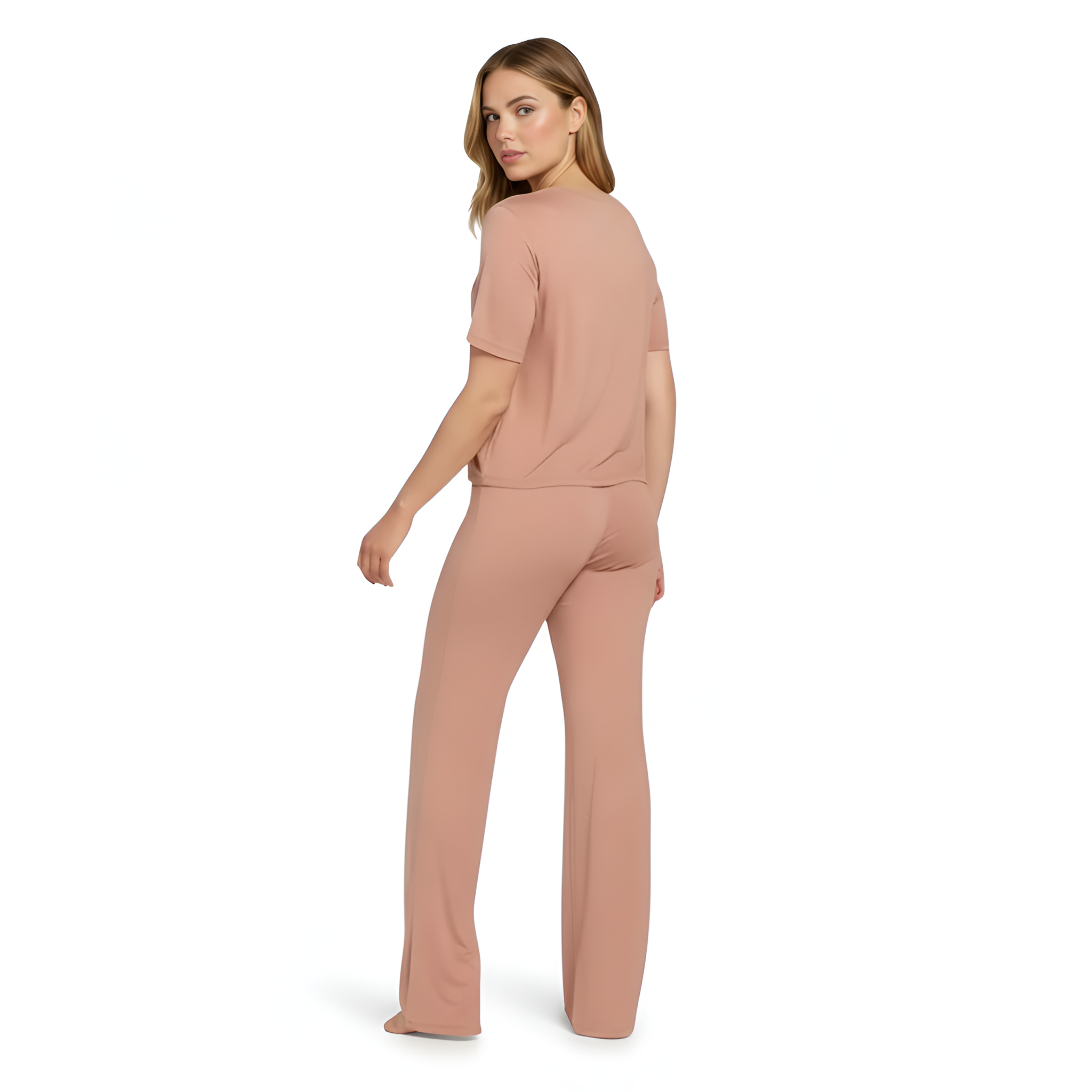 Soft Rayon Pajama Set With Drawstring Pants
