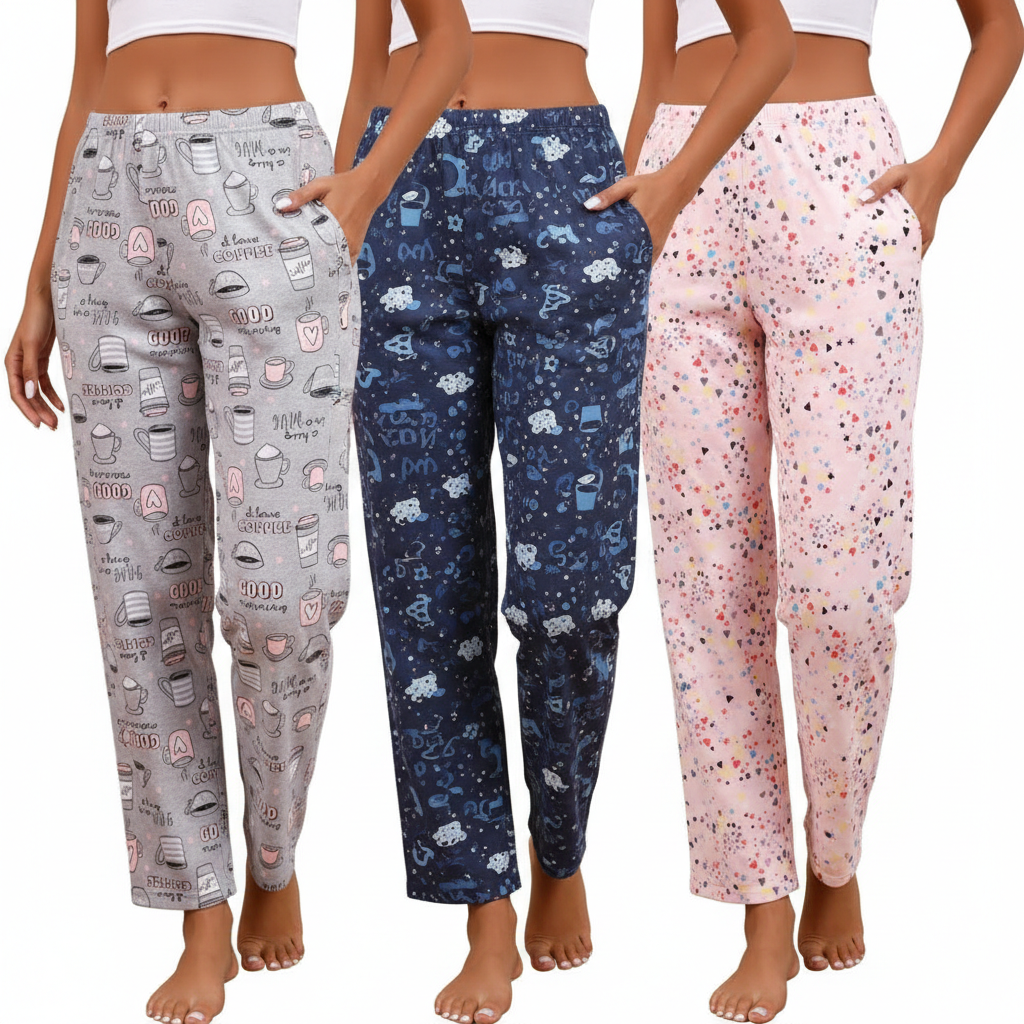 Pack Of Three Printed Pajama Pants