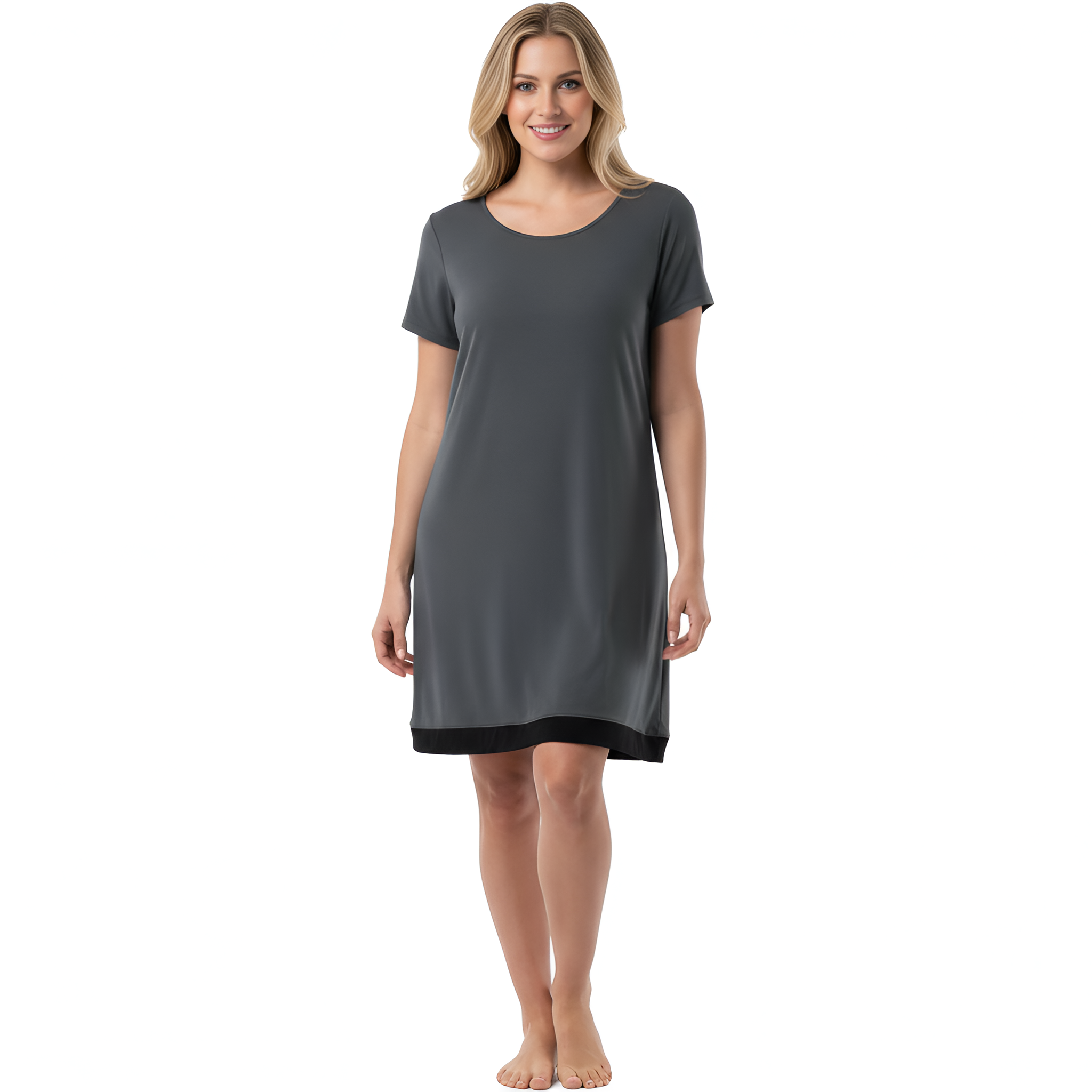 Lightweight Lounge Dress with Short Sleeves For Women