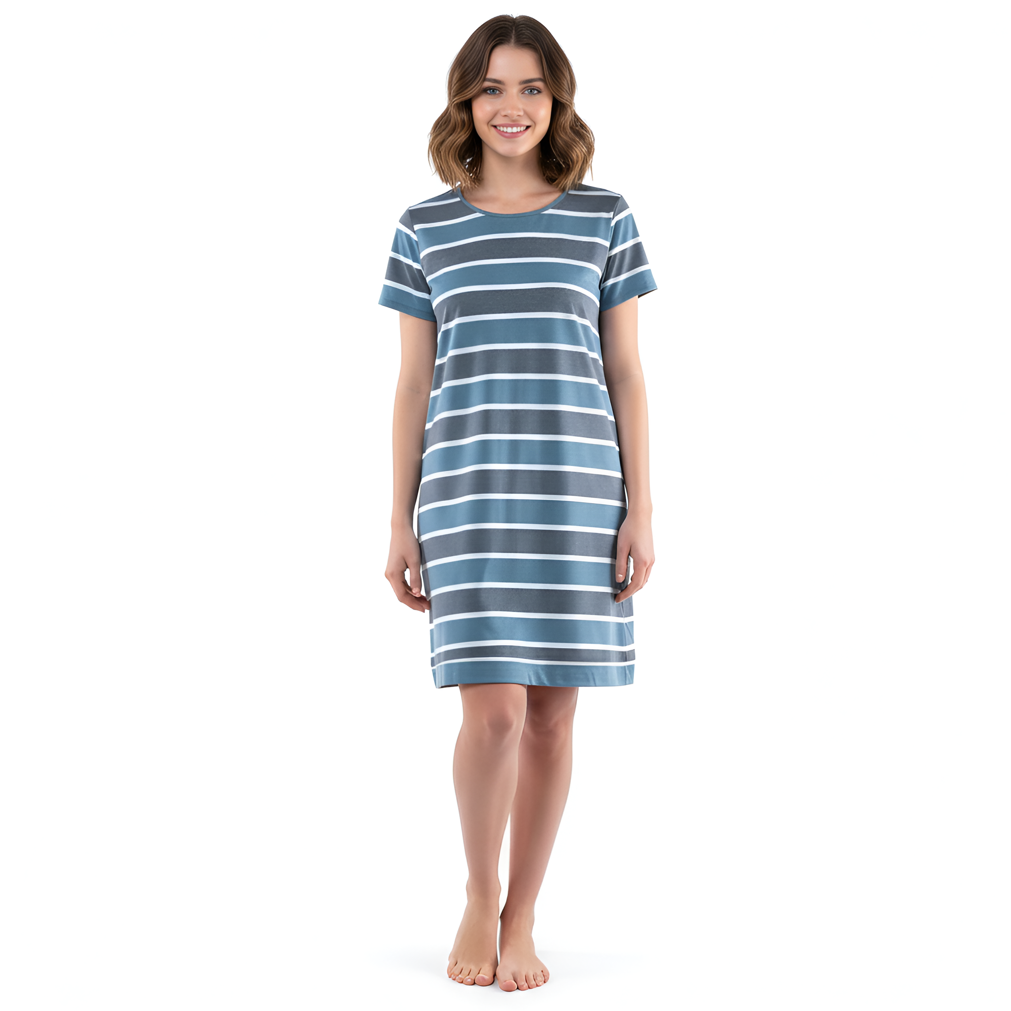Lightweight Lounge Dress with Short Sleeves For Women