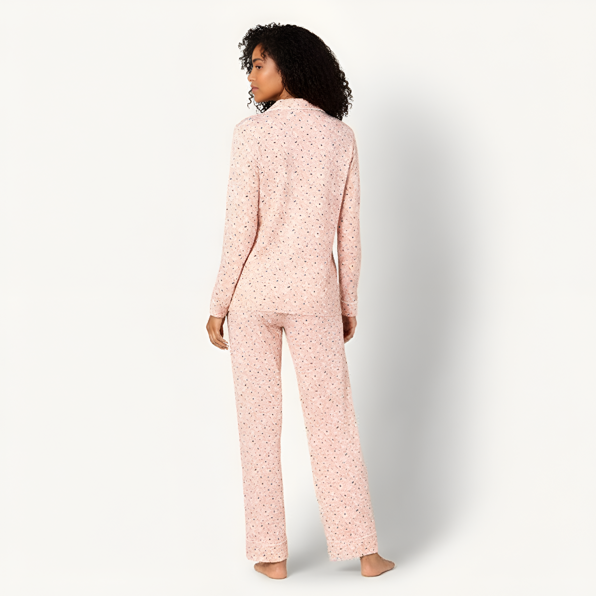 Classic Long Sleeve Button Front Pajama Set For Women