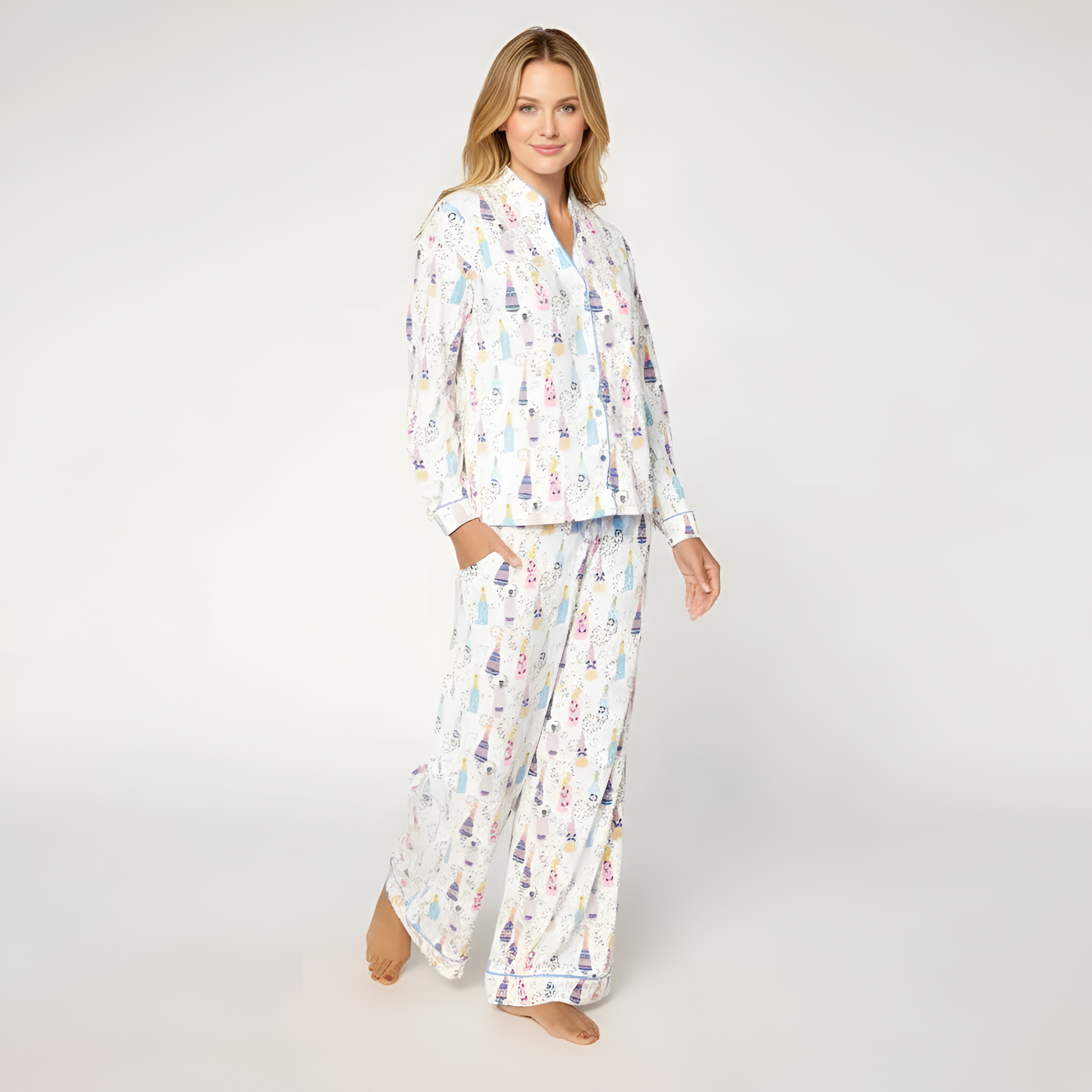 MUK LUKS Dream Cloud Notch Collar Winter Pajama Set