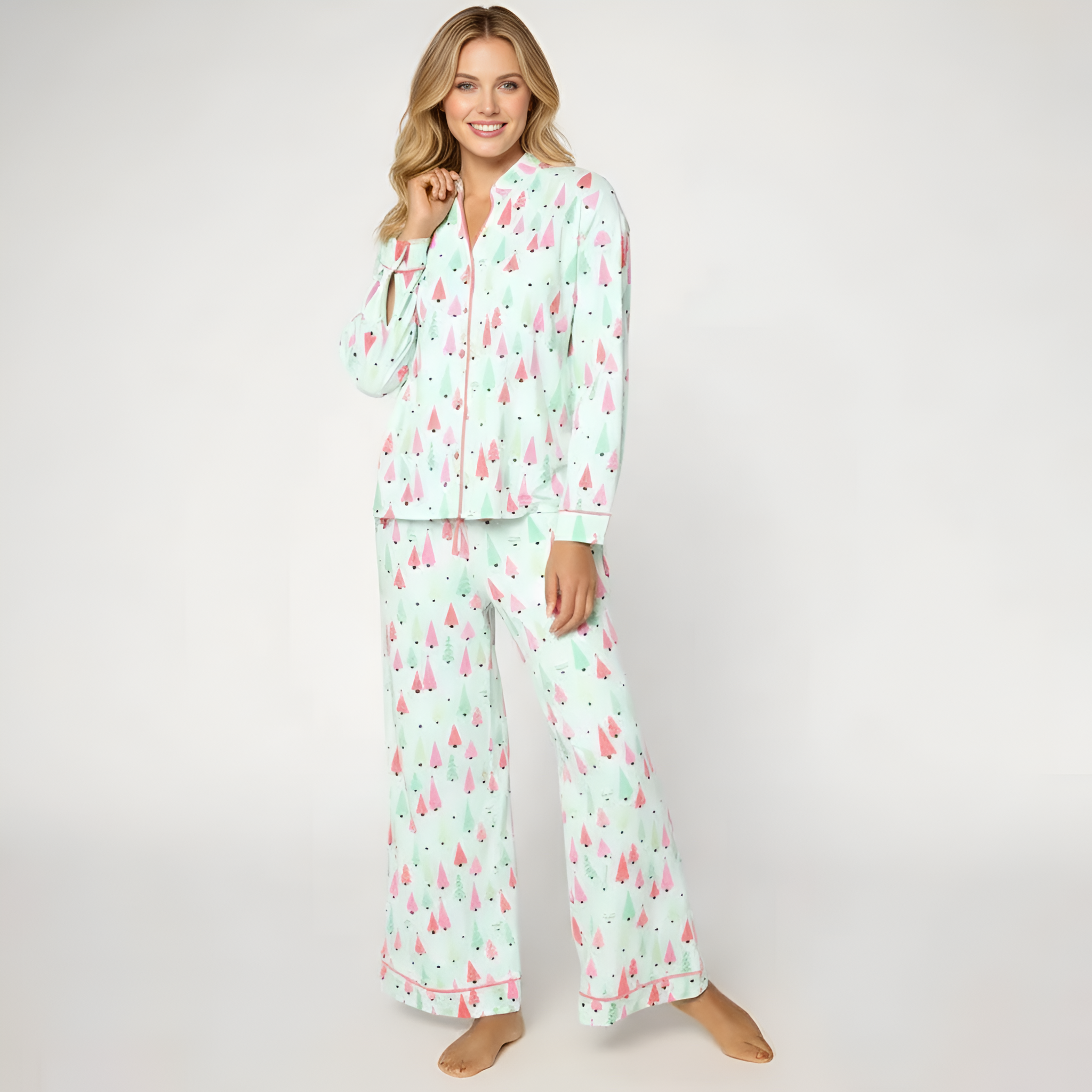 MUK LUKS Dream Cloud Notch Collar Winter Pajama Set