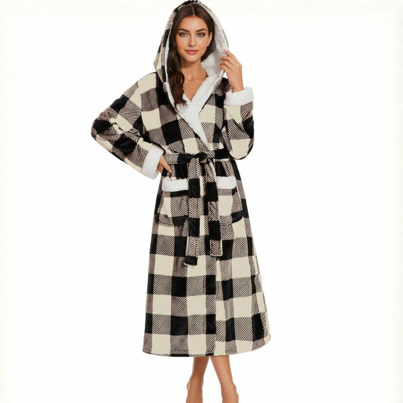Cozy Hooded Bathrobe For Women