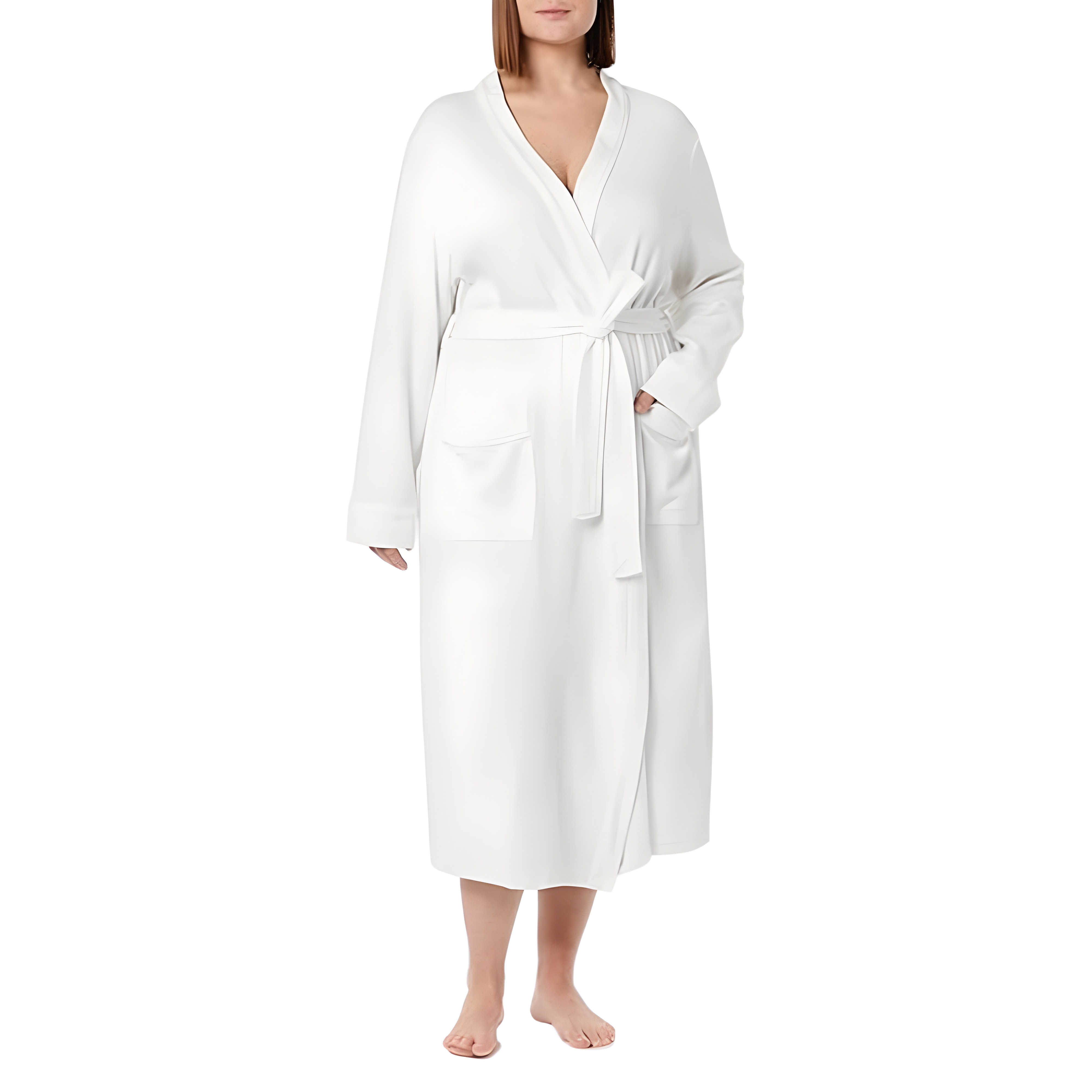 Lightweight Waffle Knit Full Length Bathrobe Home Wear For Women