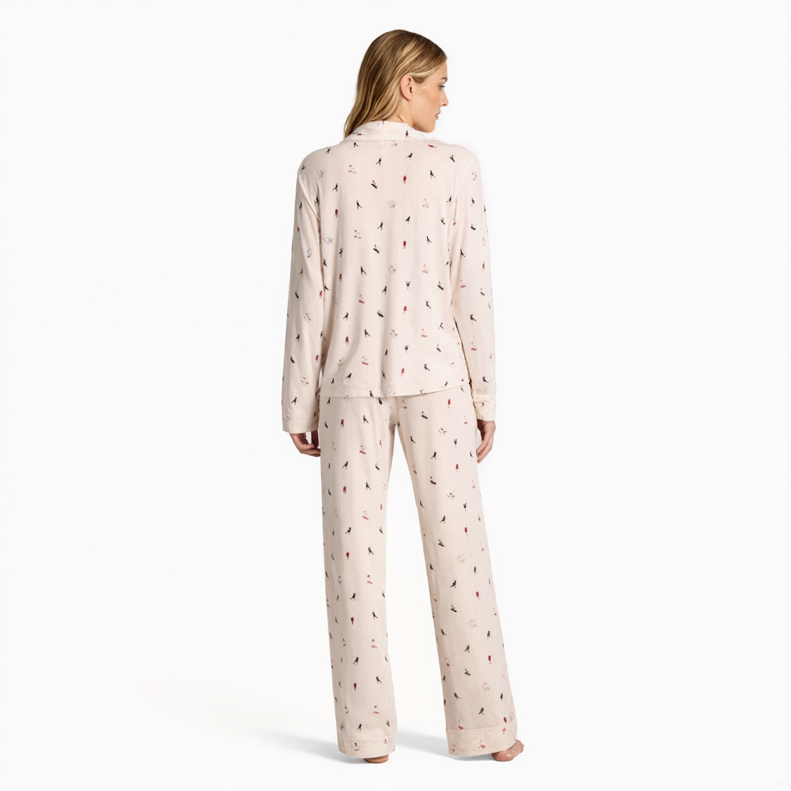 Knitted Long Sleeve Pajama Set For Women