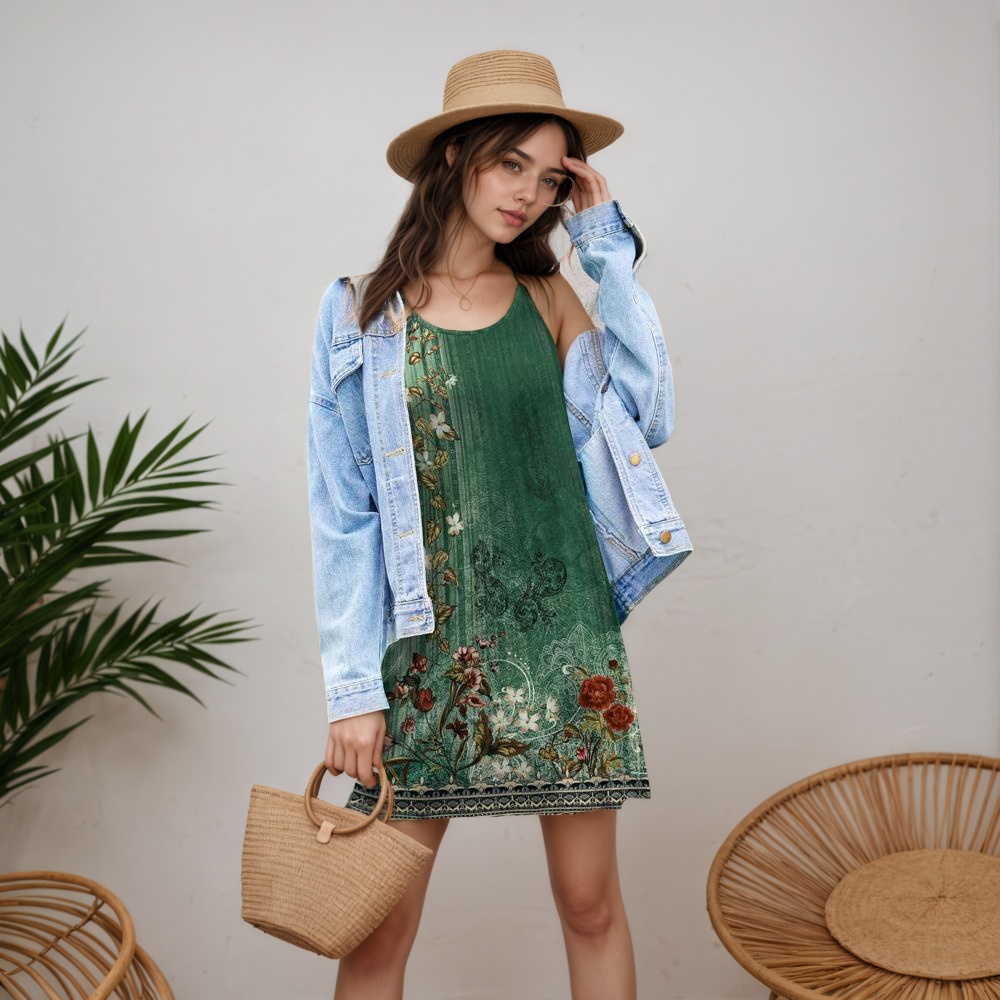 Women Summer Sleepwear Night Dress With Adjustable Straps