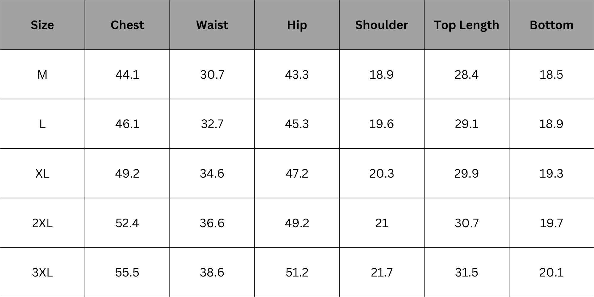 Size Chart