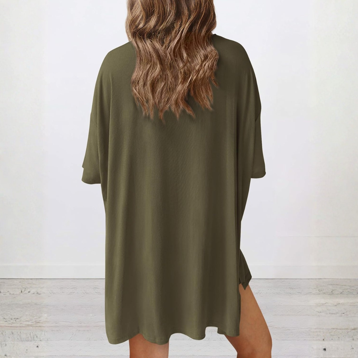 Casual Lounge Outfit With Oversized Shirt And Shorts For Women