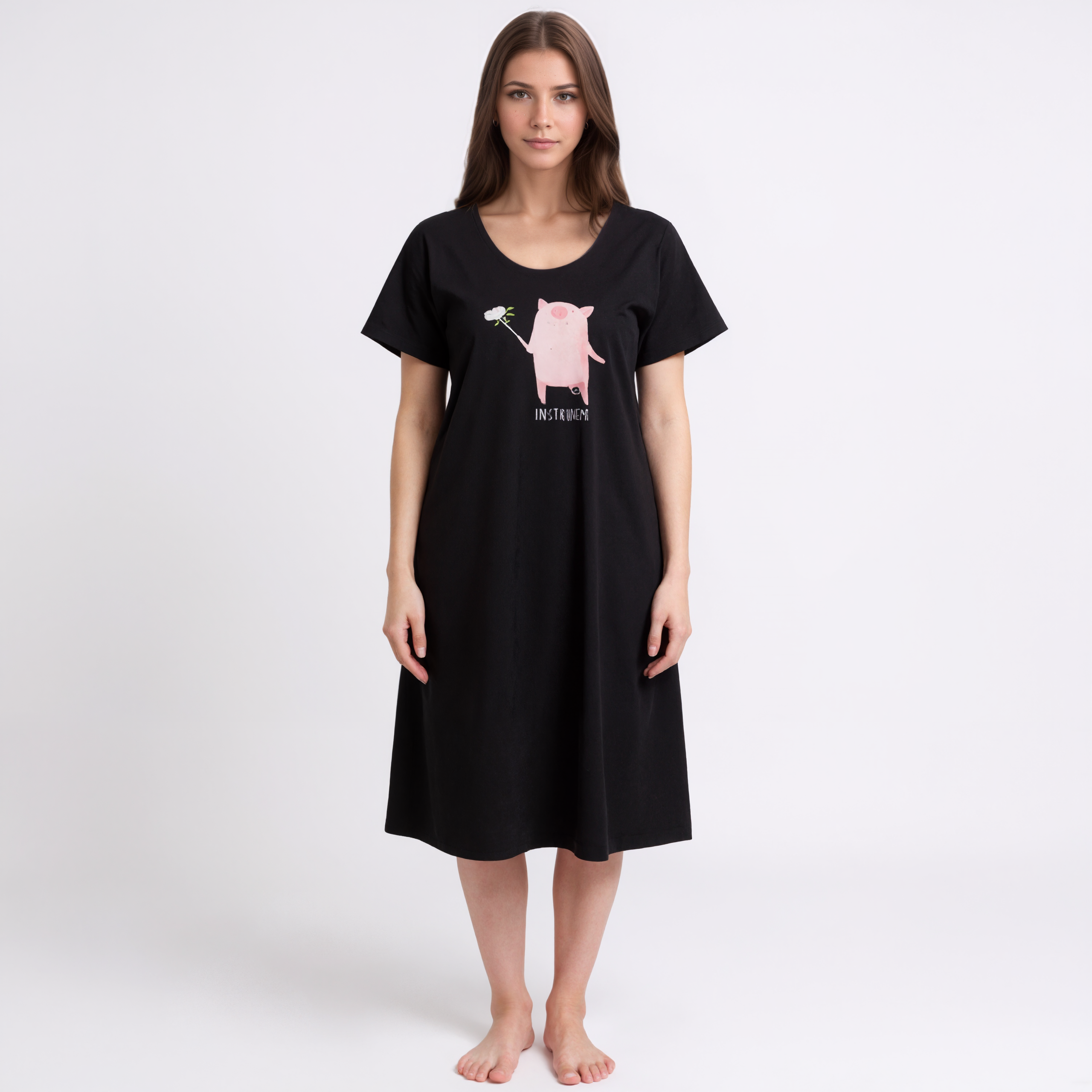 Capri Bottom Pajama Set With Short Sleeve