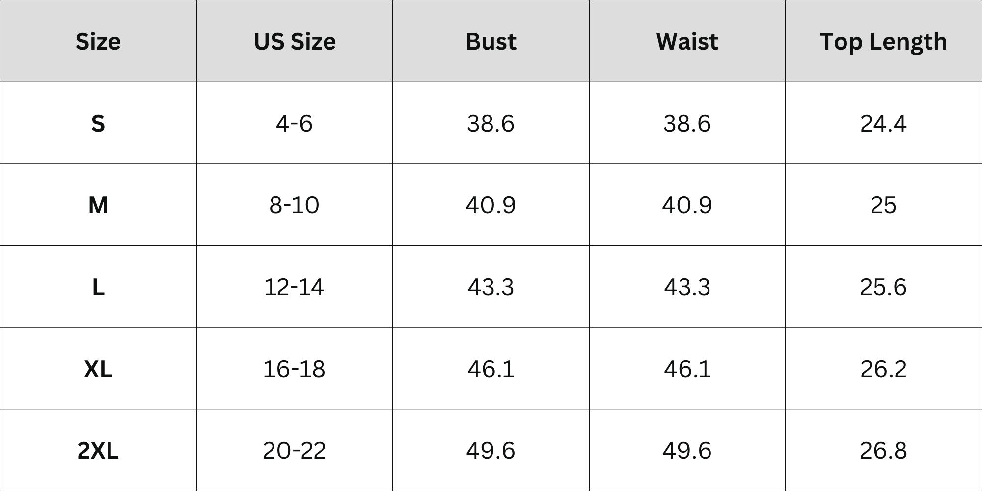 Size Chart