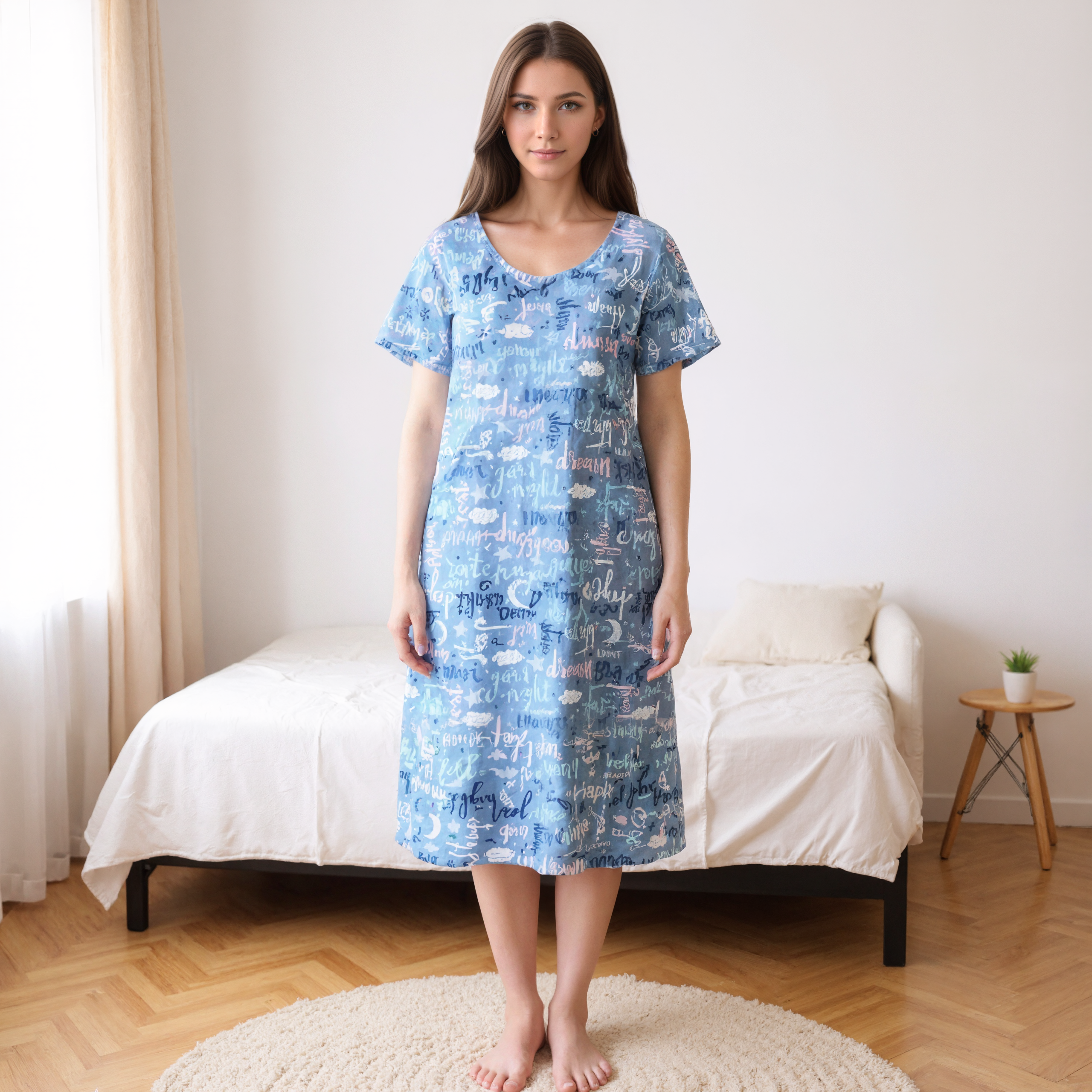 Capri Bottom Pajama Set With Short Sleeve