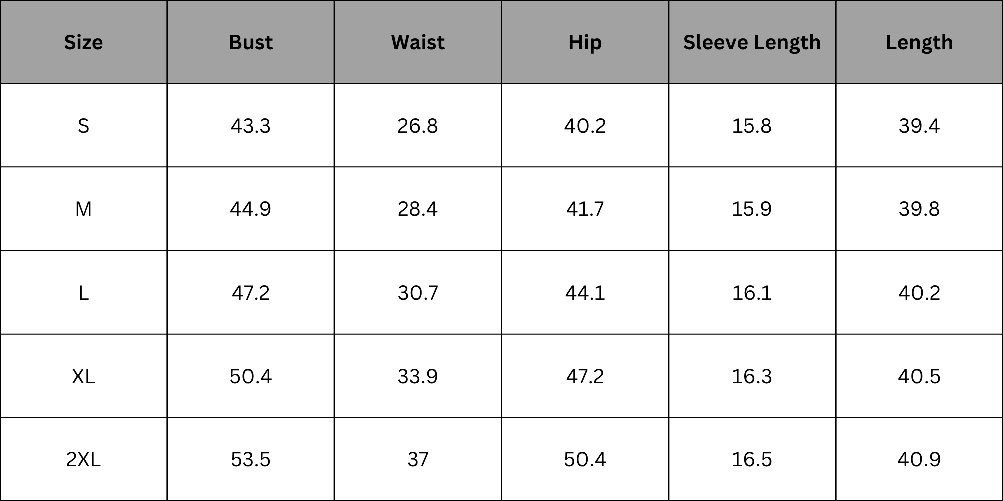 Size Chart