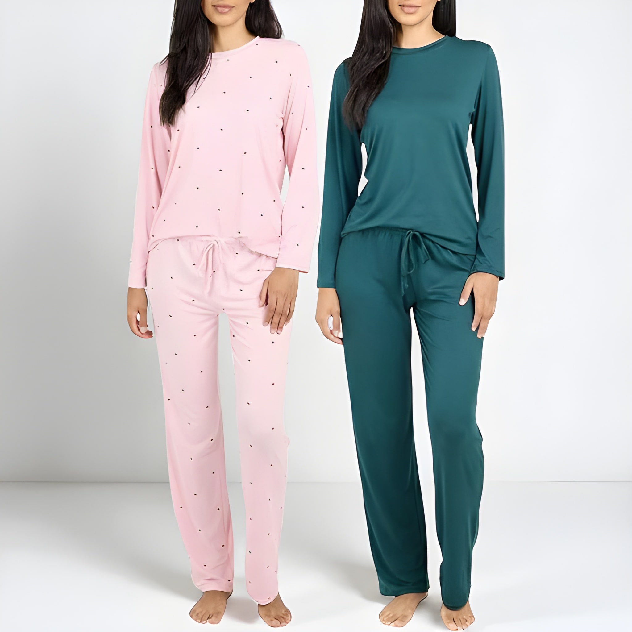 Women Pack Of 2 Long Sleeve Pajama Set