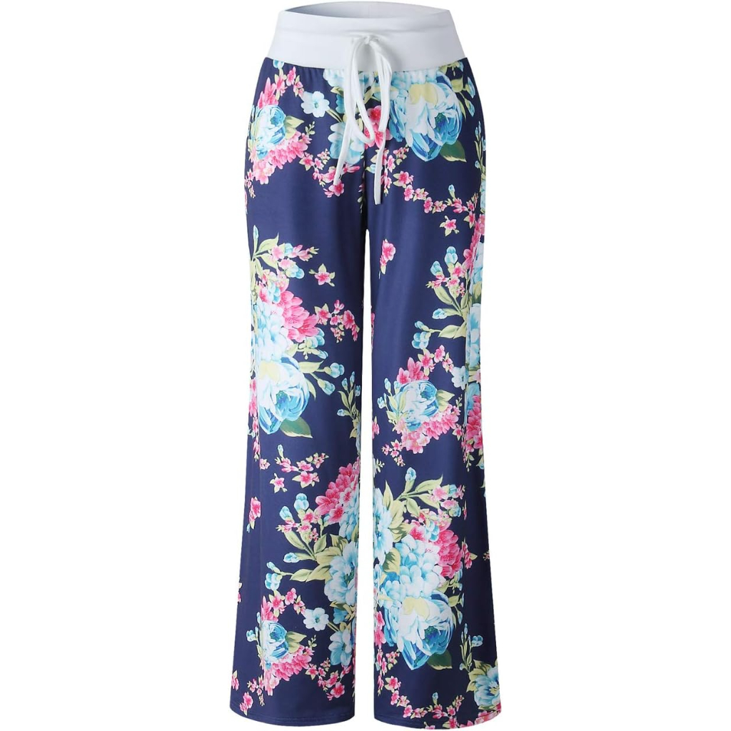 Stretch Floral Palazzo Lounge Pants for Women