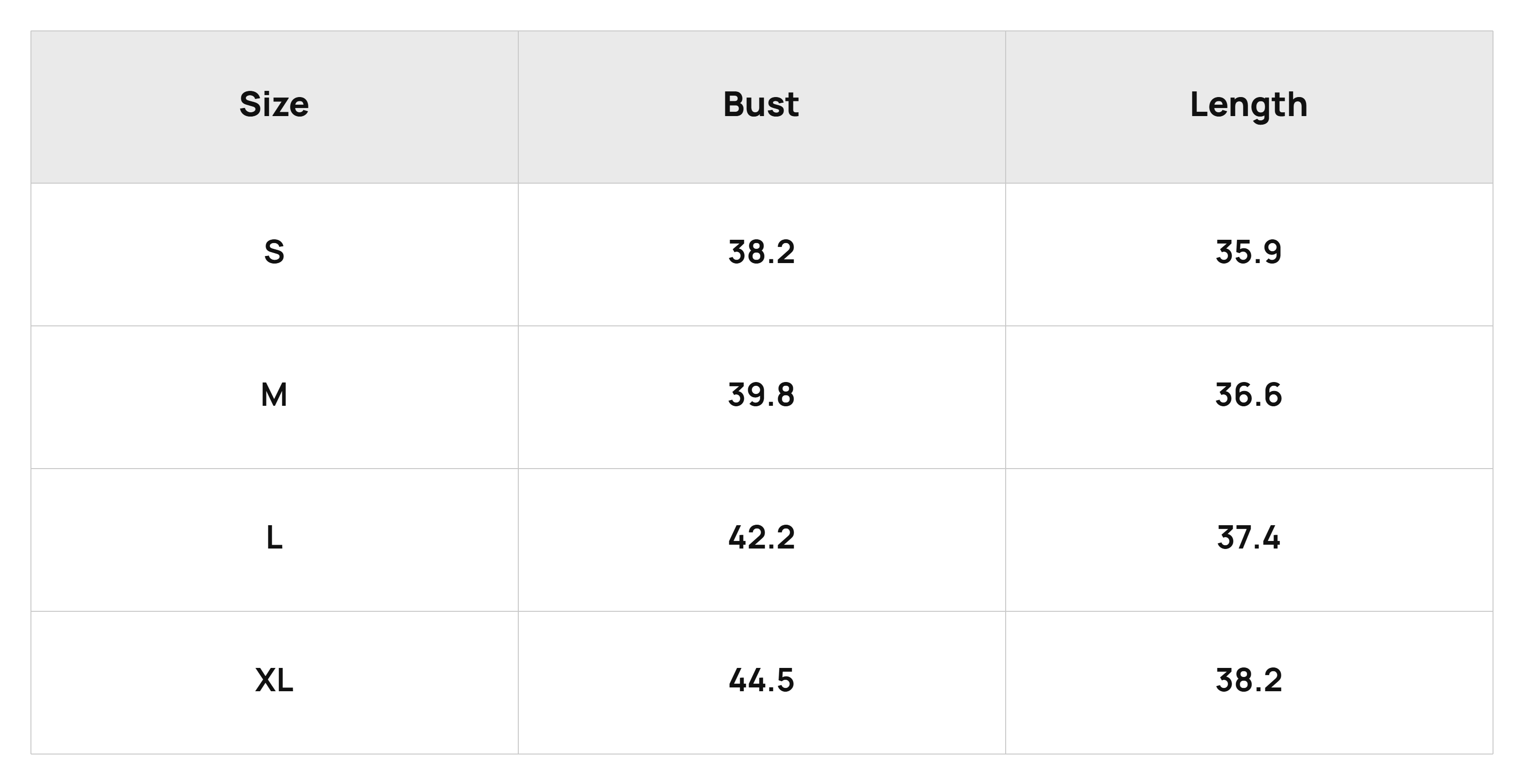 Size Chart