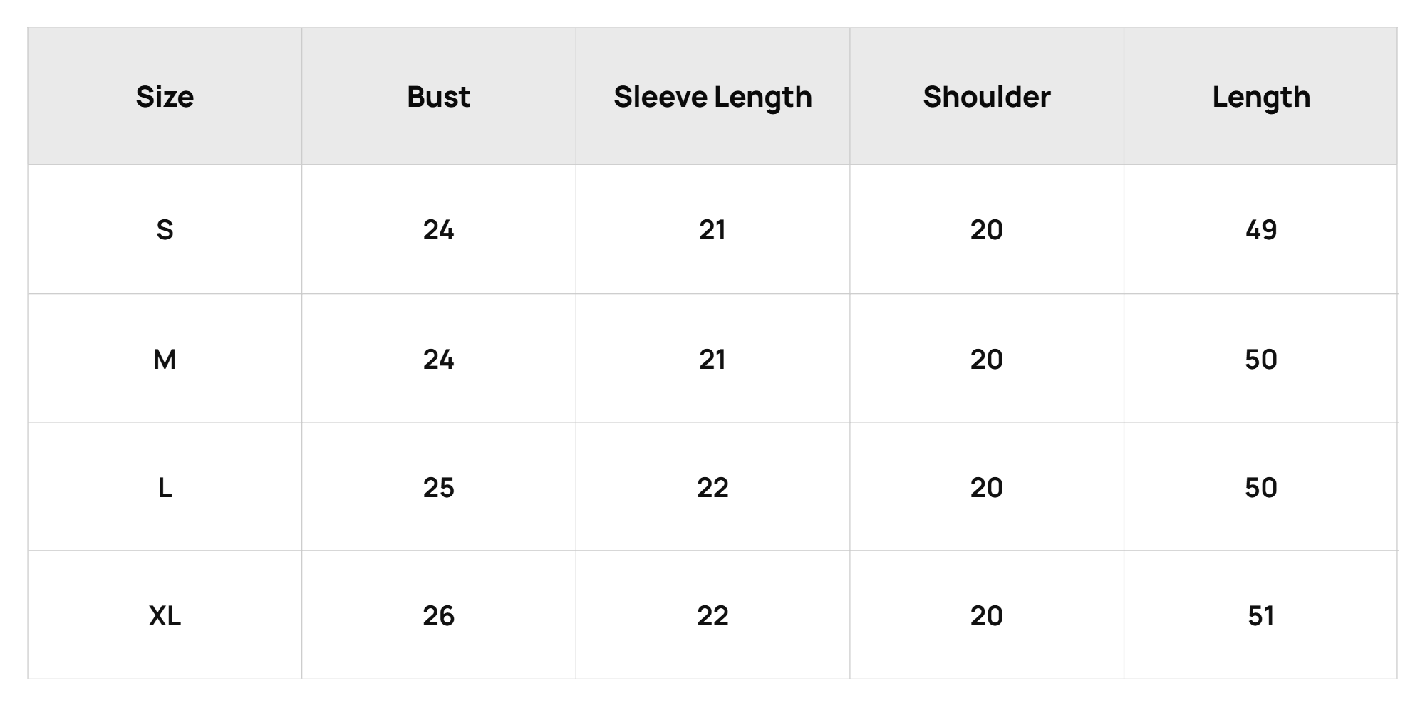 Size Chart