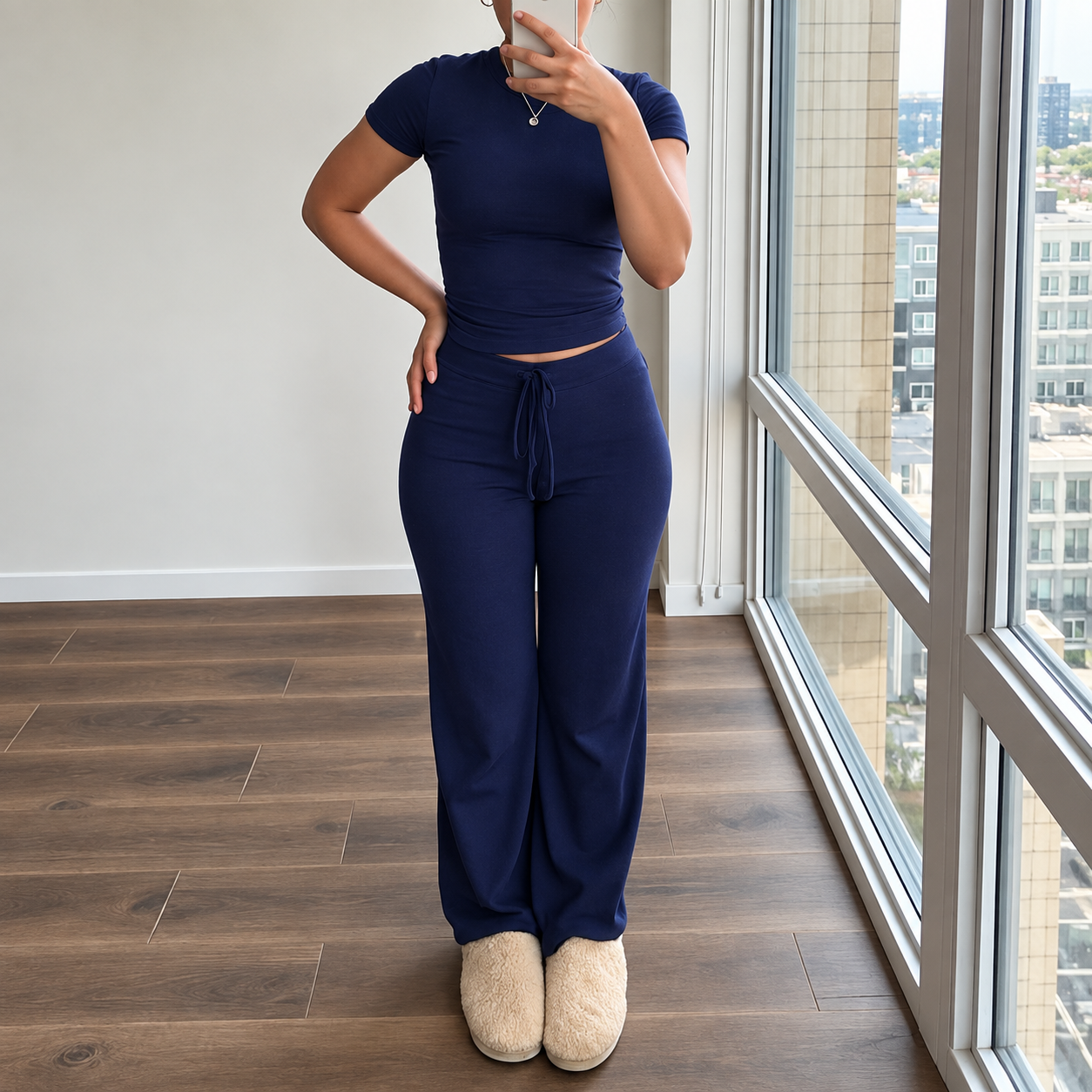 2 Pieces T Shirt And Pants Matching Set For Women