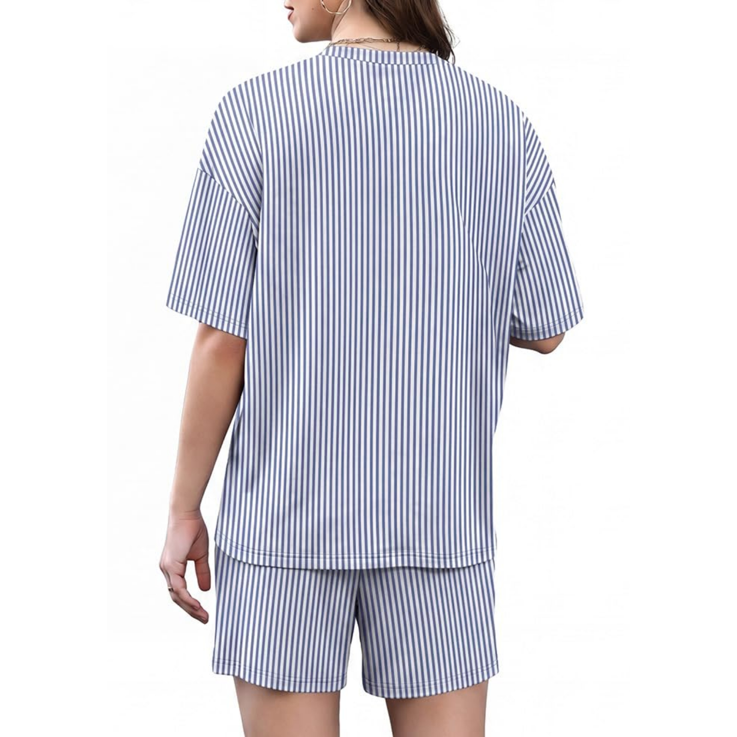 2 Pieces Top And Shorts Outfit Sleepwear Set For Women