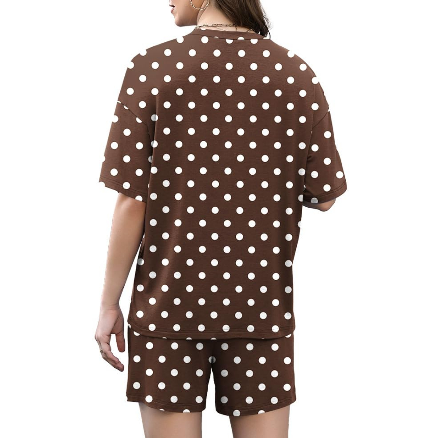 2 Pieces Top And Shorts Outfit Sleepwear Set For Women