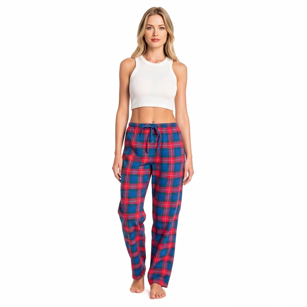 Comfortable Plaid Cotton Lounge Pajama Pants for Women