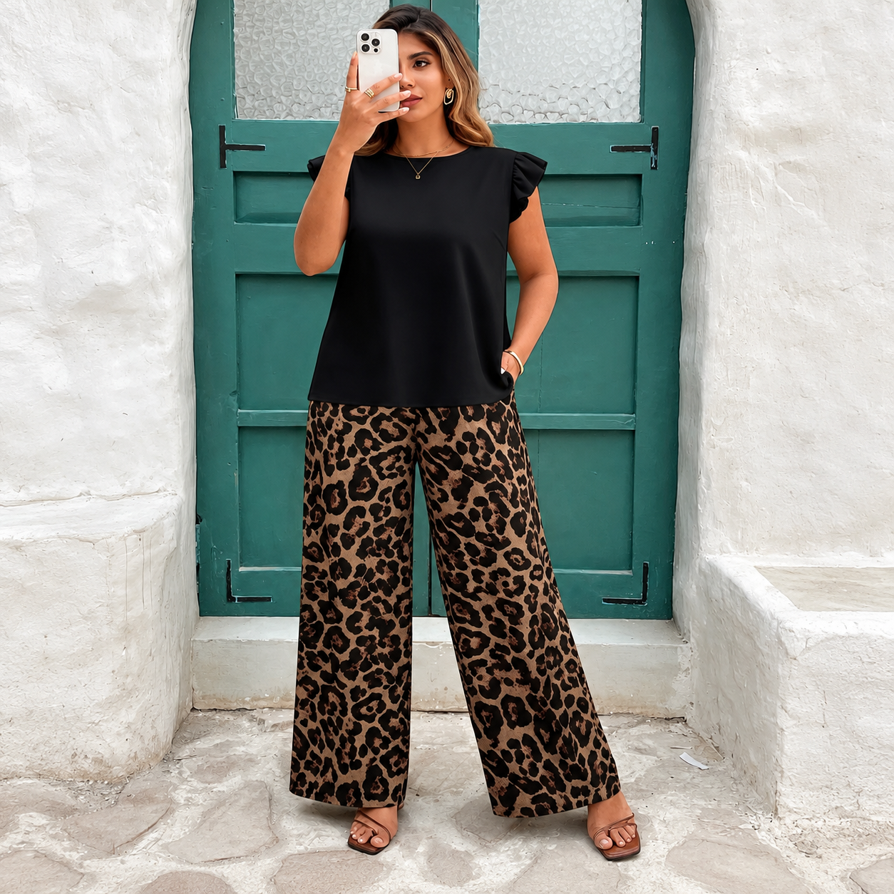Plus Size Printed 2 Piece Casual Vacation Set for Women