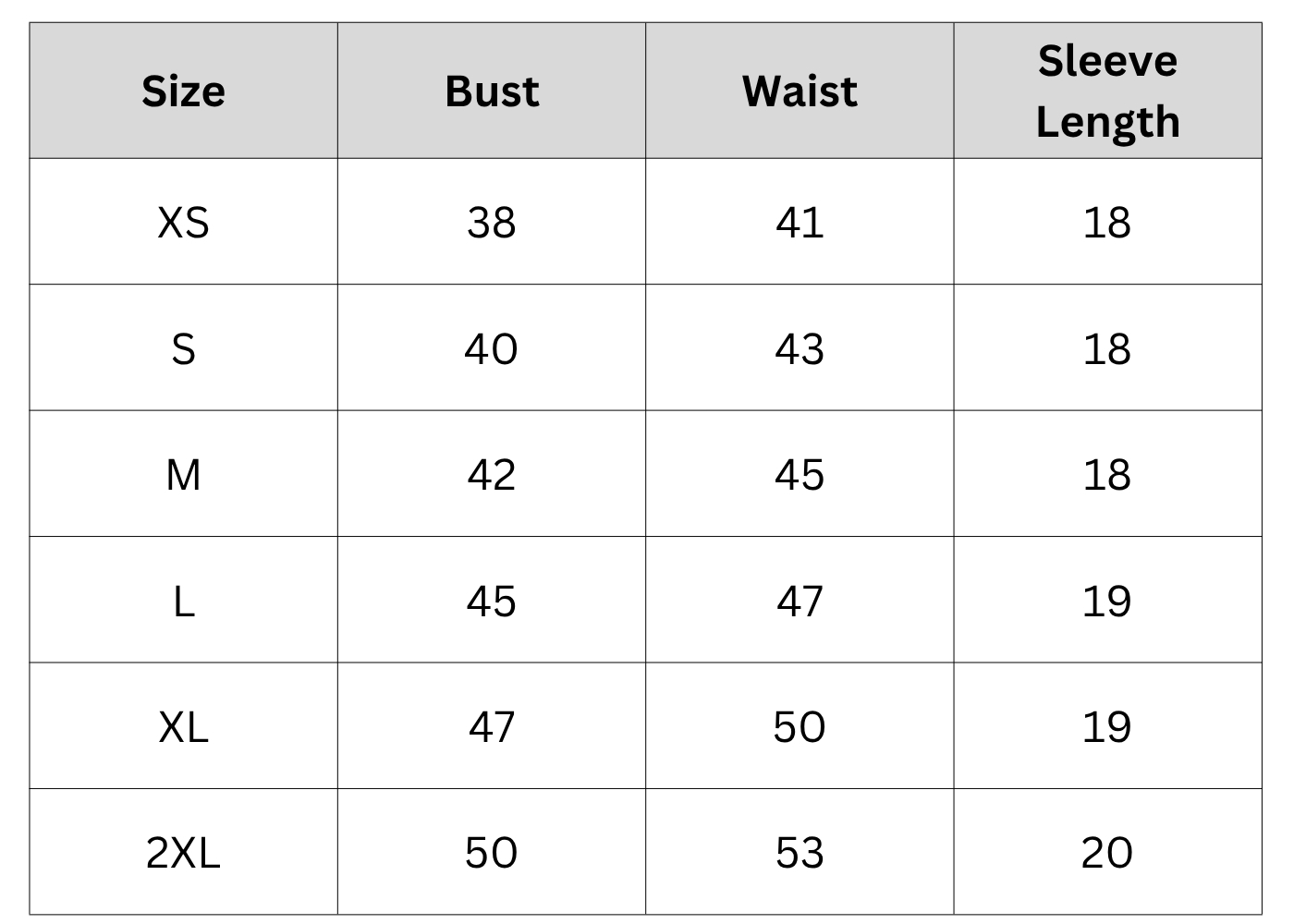 Size Chart