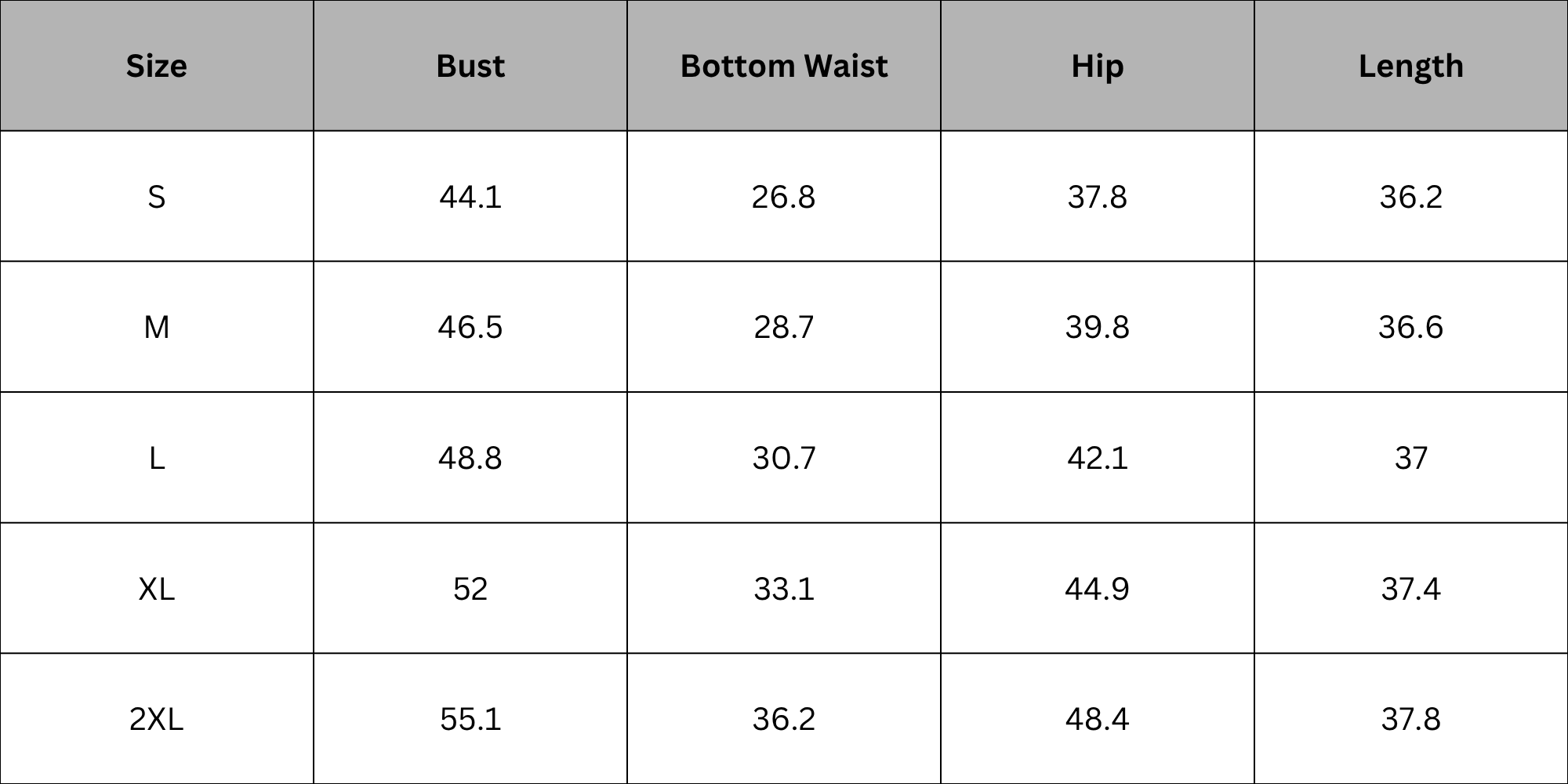 Size Chart