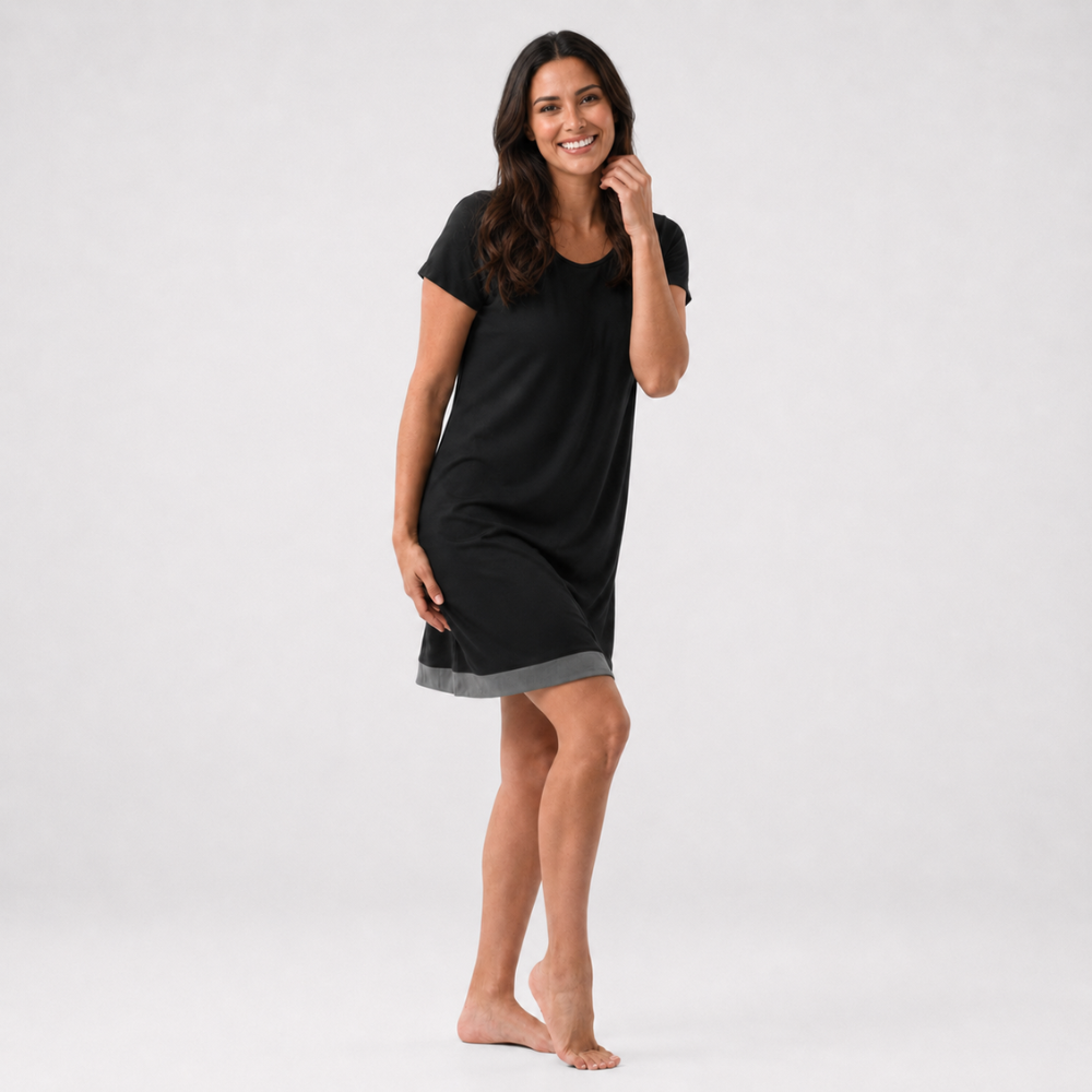 Women Short Sleeve Comfy Shirt Dress