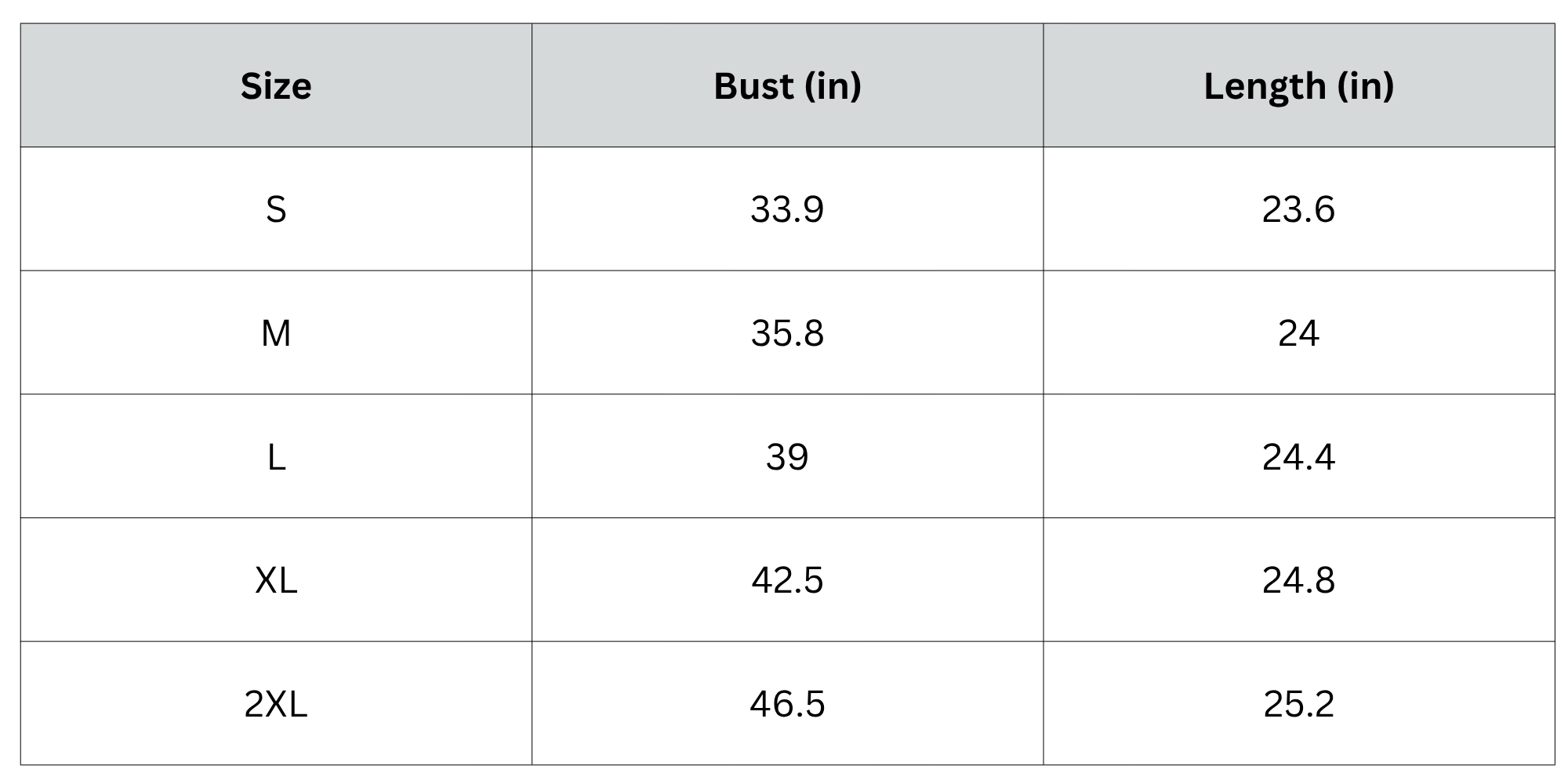 Size Chart