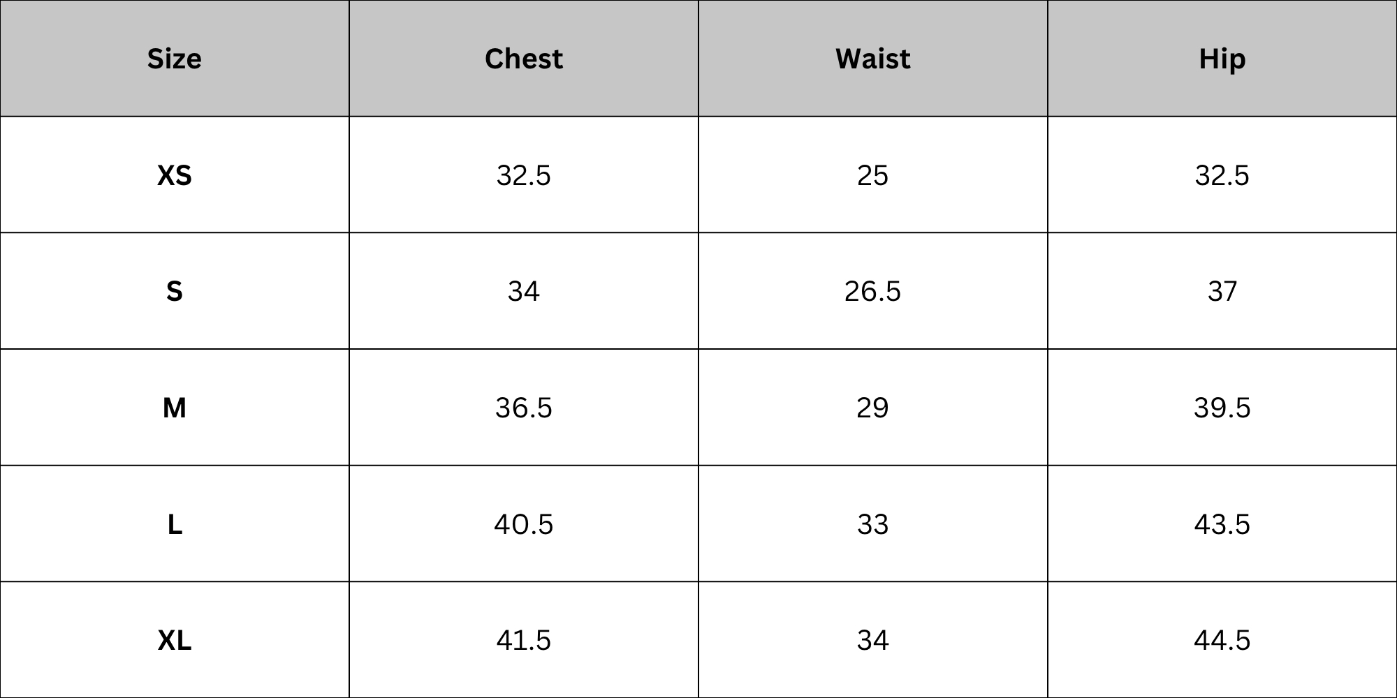 Size Chart