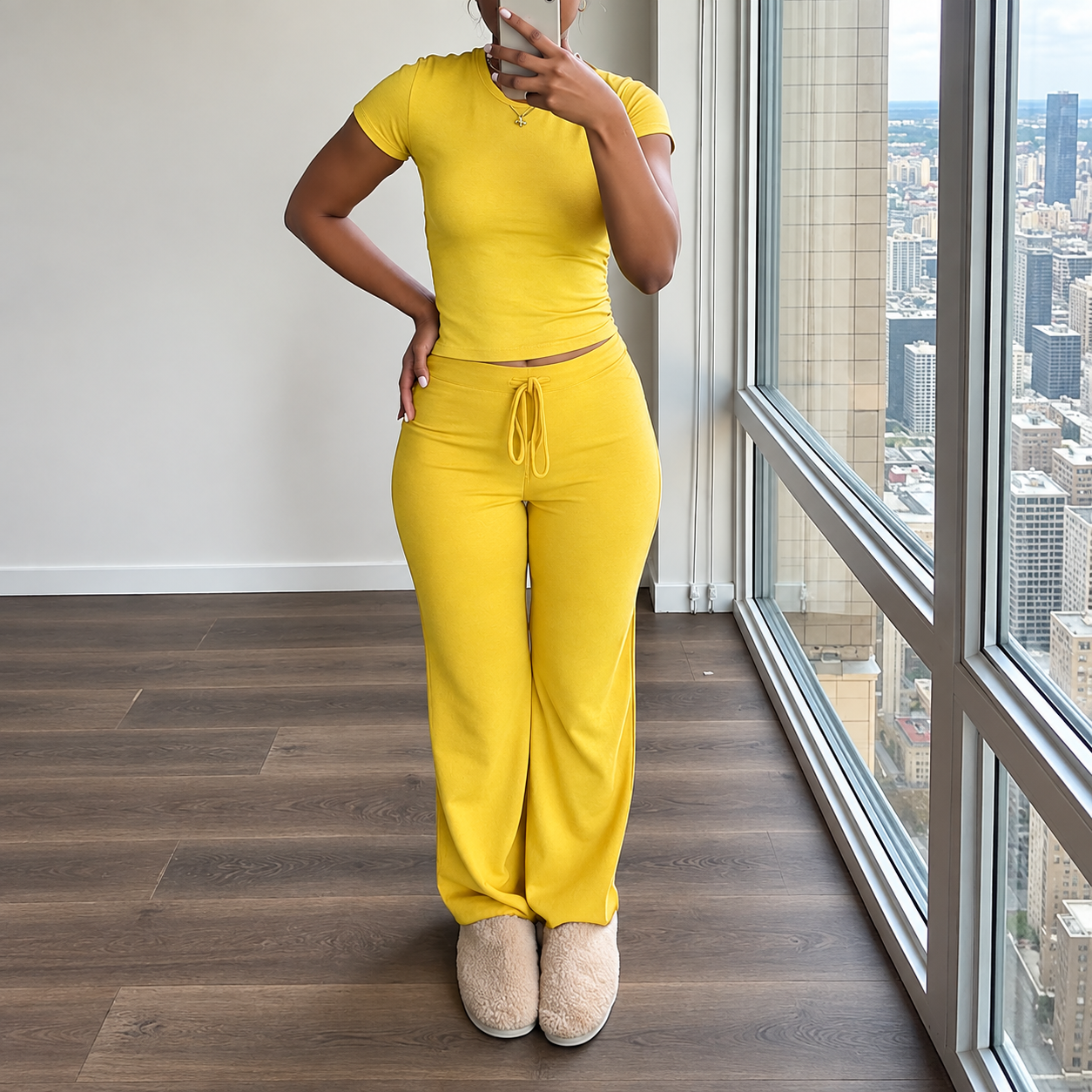 2 Pieces T Shirt And Pants Matching Set For Women