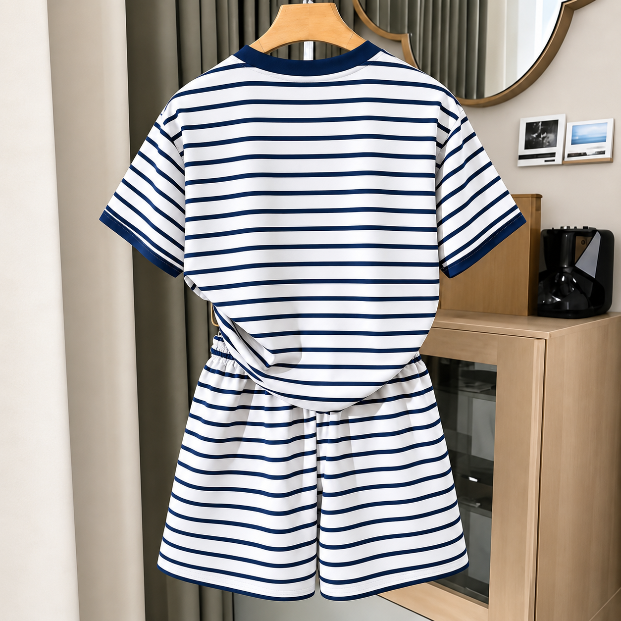 2 Pieces Striped Lounge Set For Casual Wear For Women