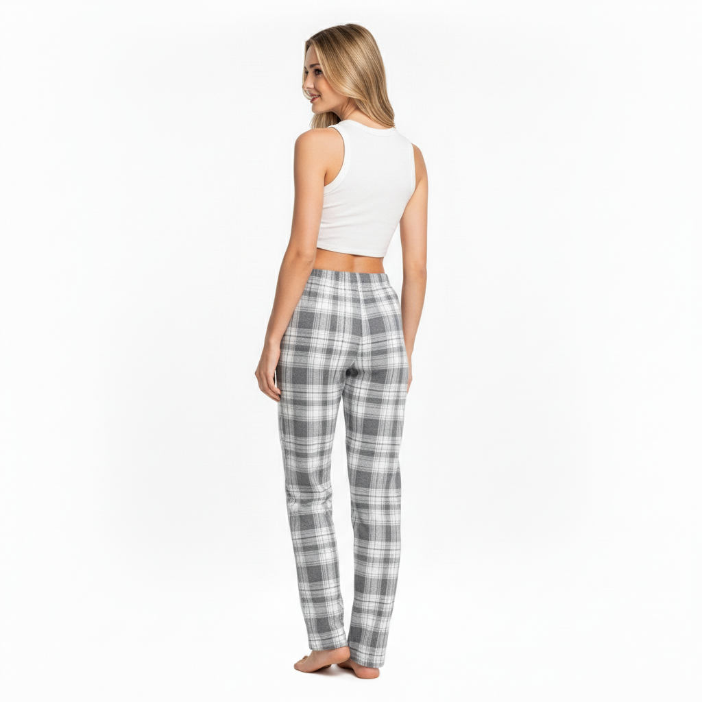 Comfortable Plaid Cotton Lounge Pajama Pants for Women