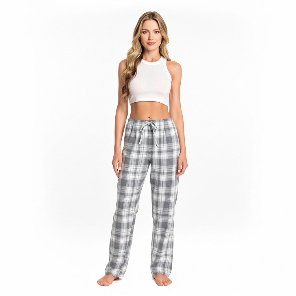 Comfortable Plaid Cotton Lounge Pajama Pants for Women