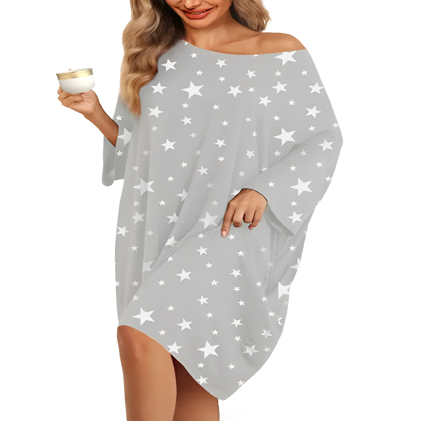 Bamboo Sleep Shirt Dress With Pocket